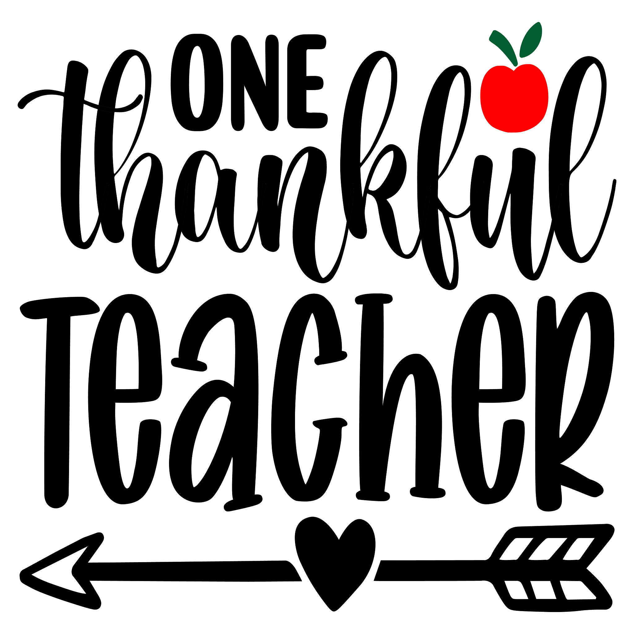 Inspirational Quote "One Thankful Teacher" Motivational Sticker Vinyl Decal Motivation Stickers- 5" Vinyl Sticker Waterproof