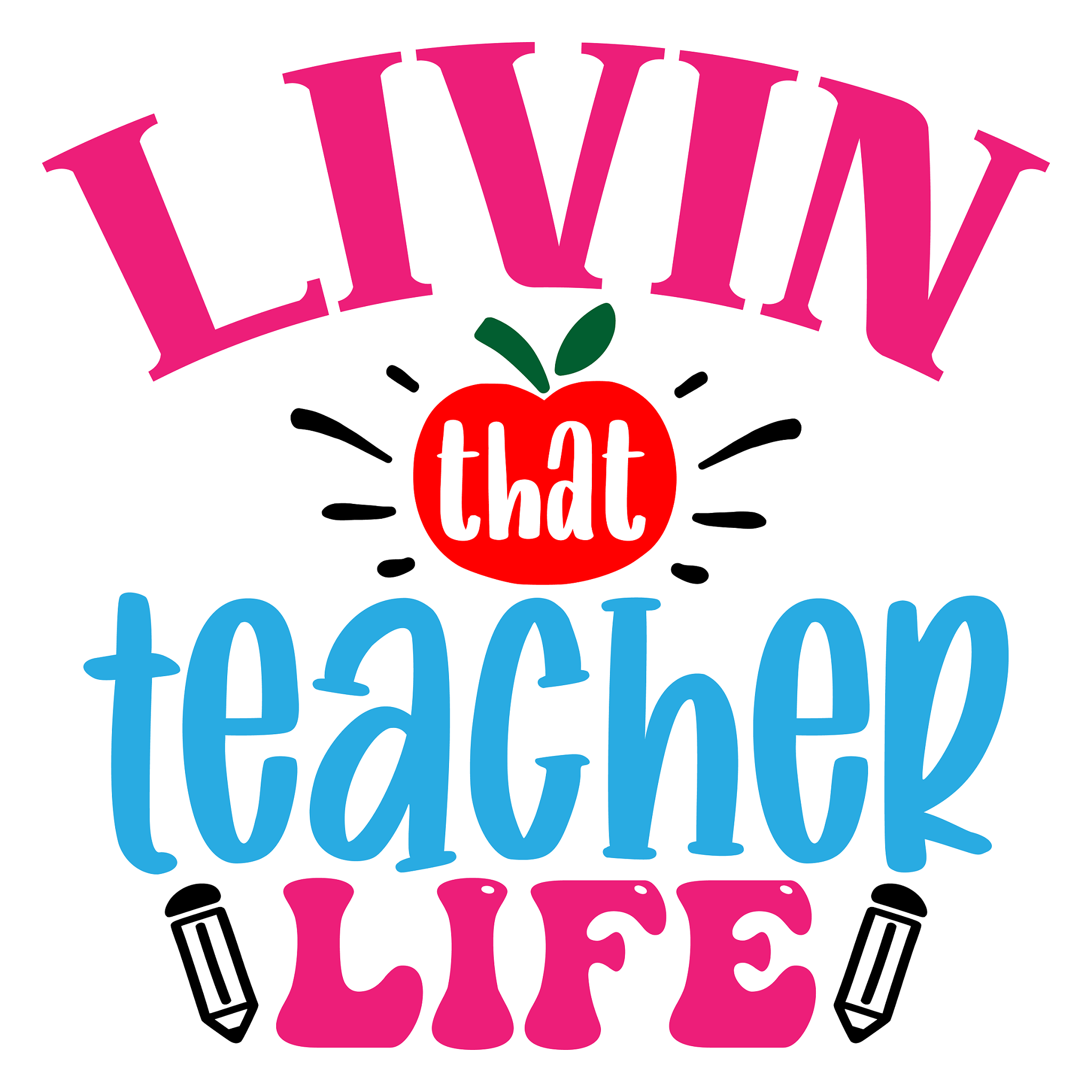 Inspirational Quote "Living That Teacher Life" Motivational Sticker Vinyl Decal Motivation Stickers- 5" Vinyl Sticker Waterproof