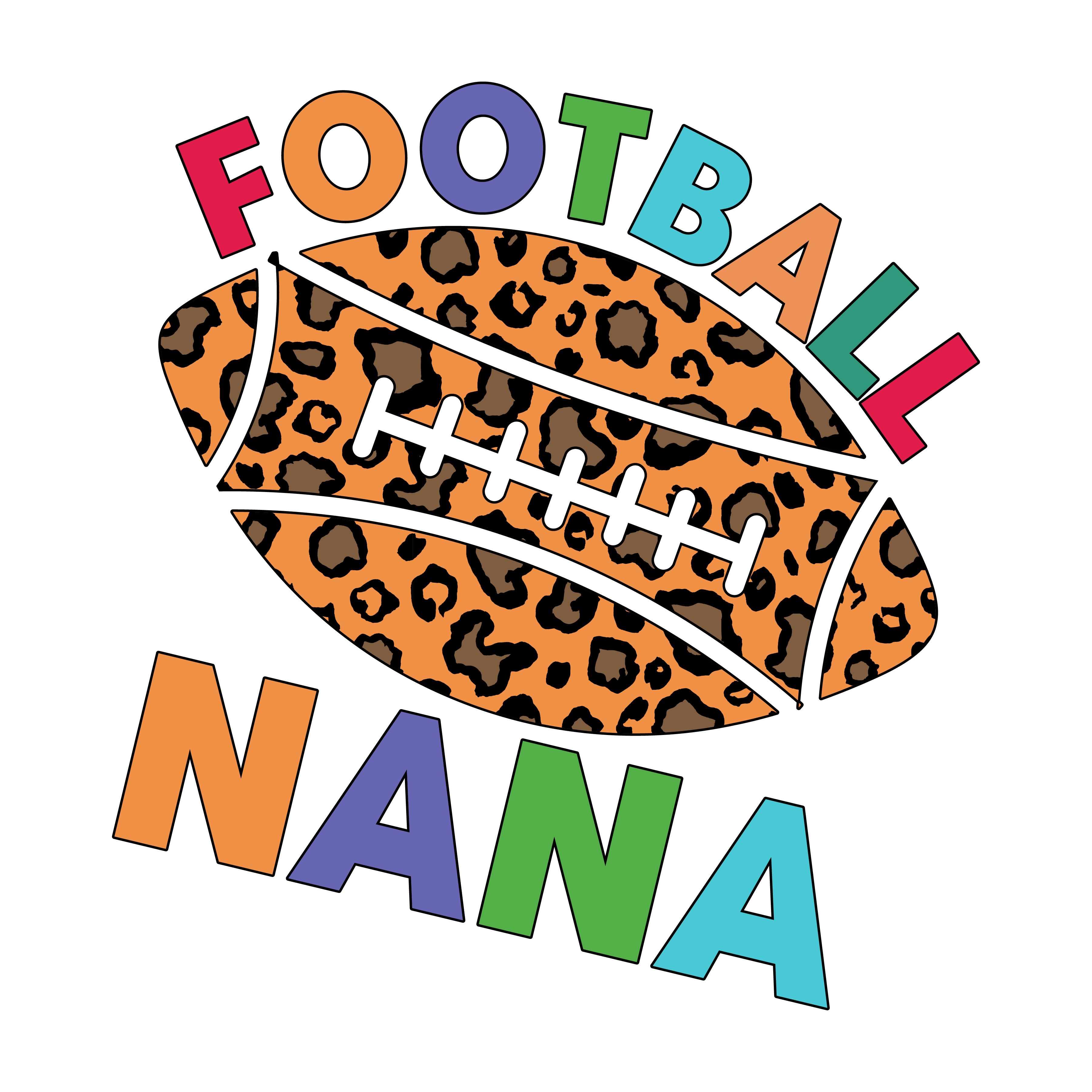 Inspirational Quote Football Nana Motivational Sticker Vinyl Decal Motivation Stickers- 5" Vinyl Sticker Waterproof
