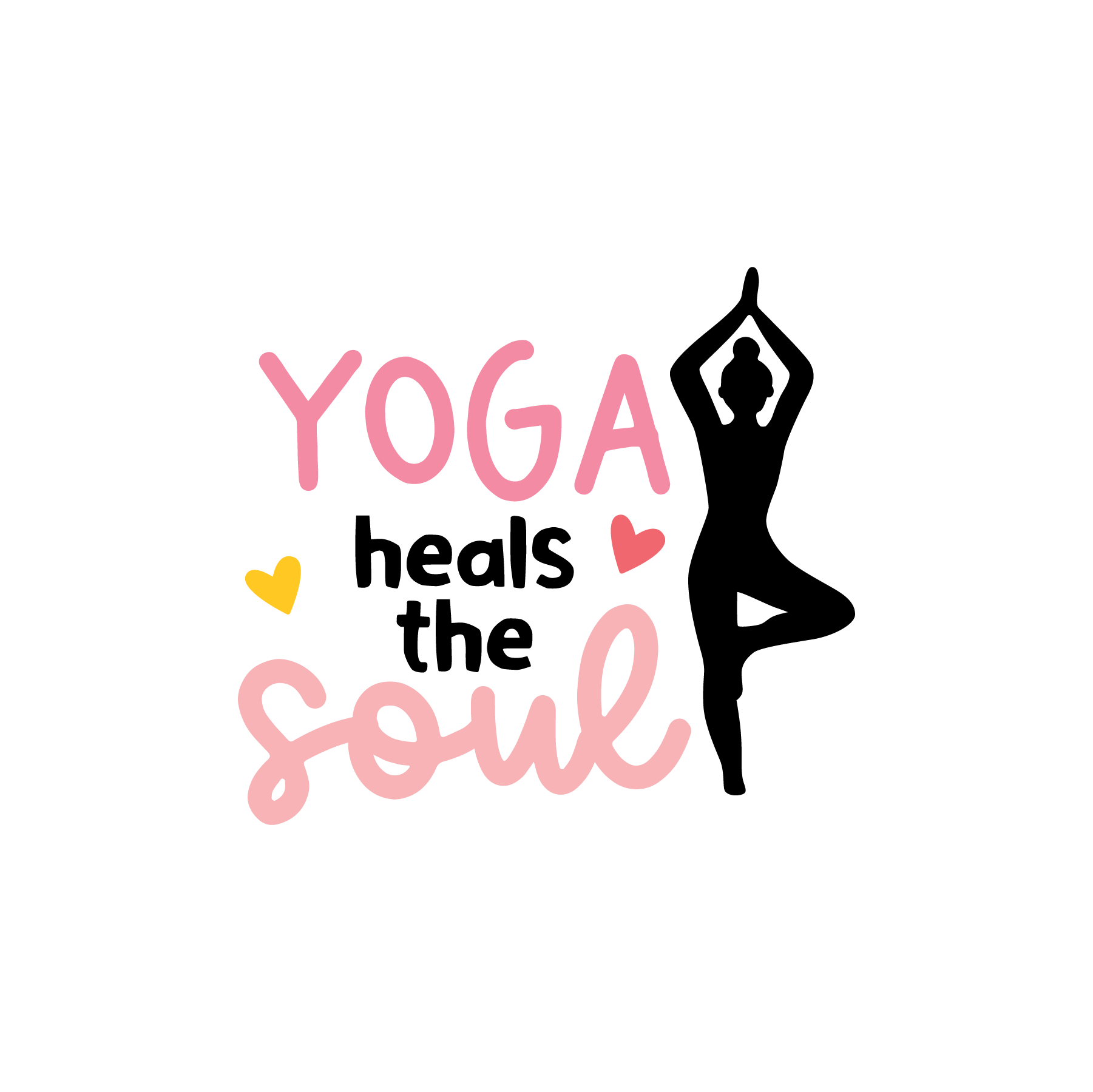 Inspirational Quote Yoga Heals The Soul Heart Motivational Sticker Vinyl Decal Motivation Stickers- 5" Vinyl Sticker Waterproof