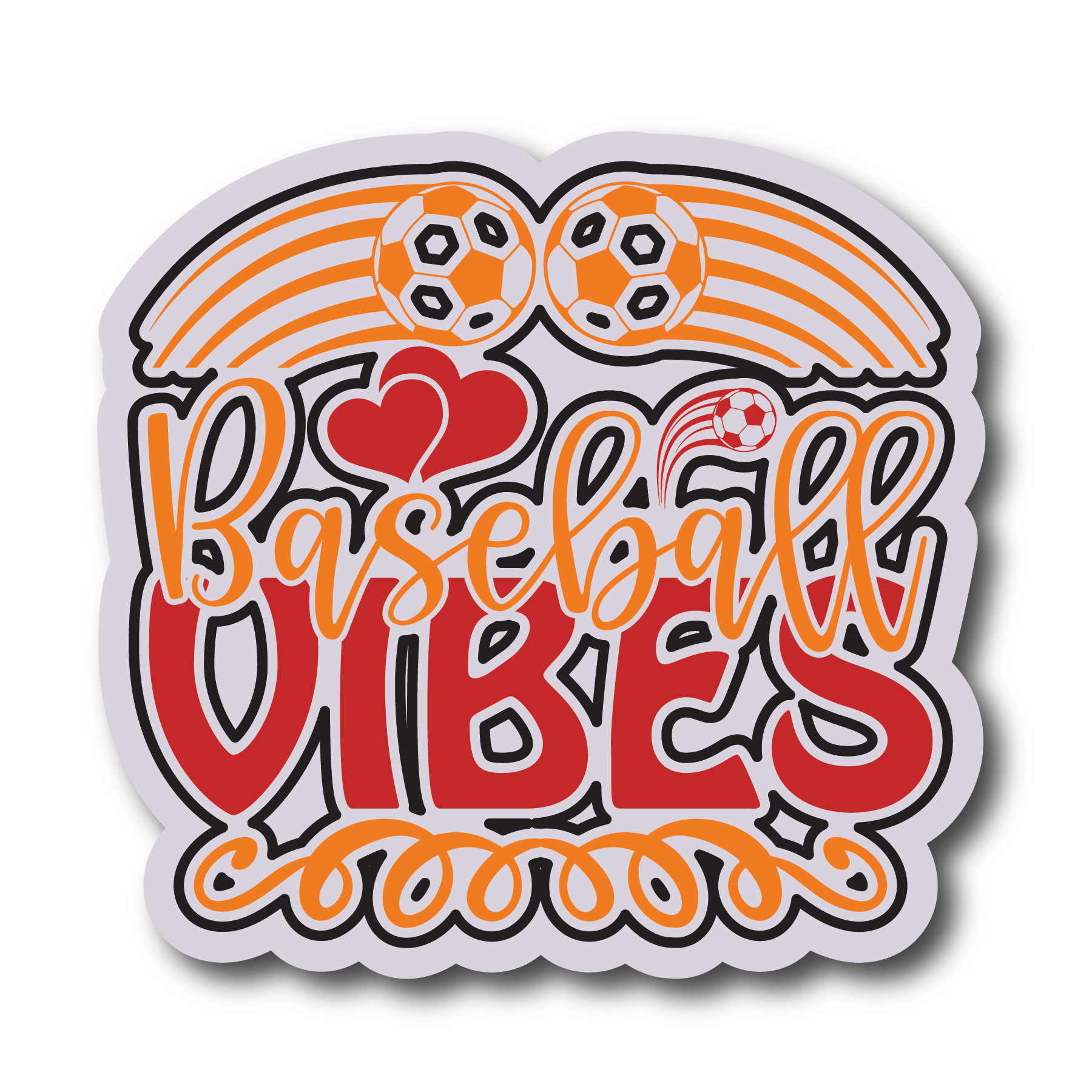 Inspirational Quote Baseball Vibes Motivational Sticker Vinyl Decal Motivation Stickers- 5" Vinyl Sticker Waterproof