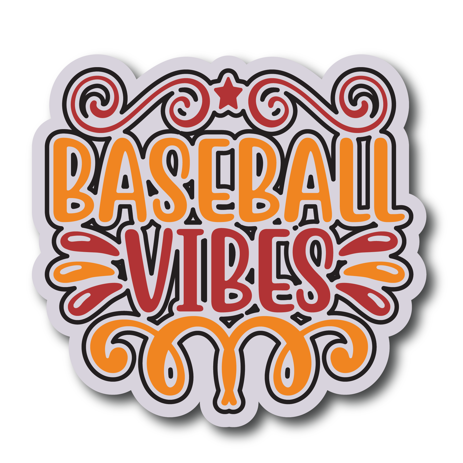 Inspirational Quote Baseball Vibes Sticker Motivational Sticker Vinyl Decal Motivation Stickers- 5" Vinyl Sticker Waterproof