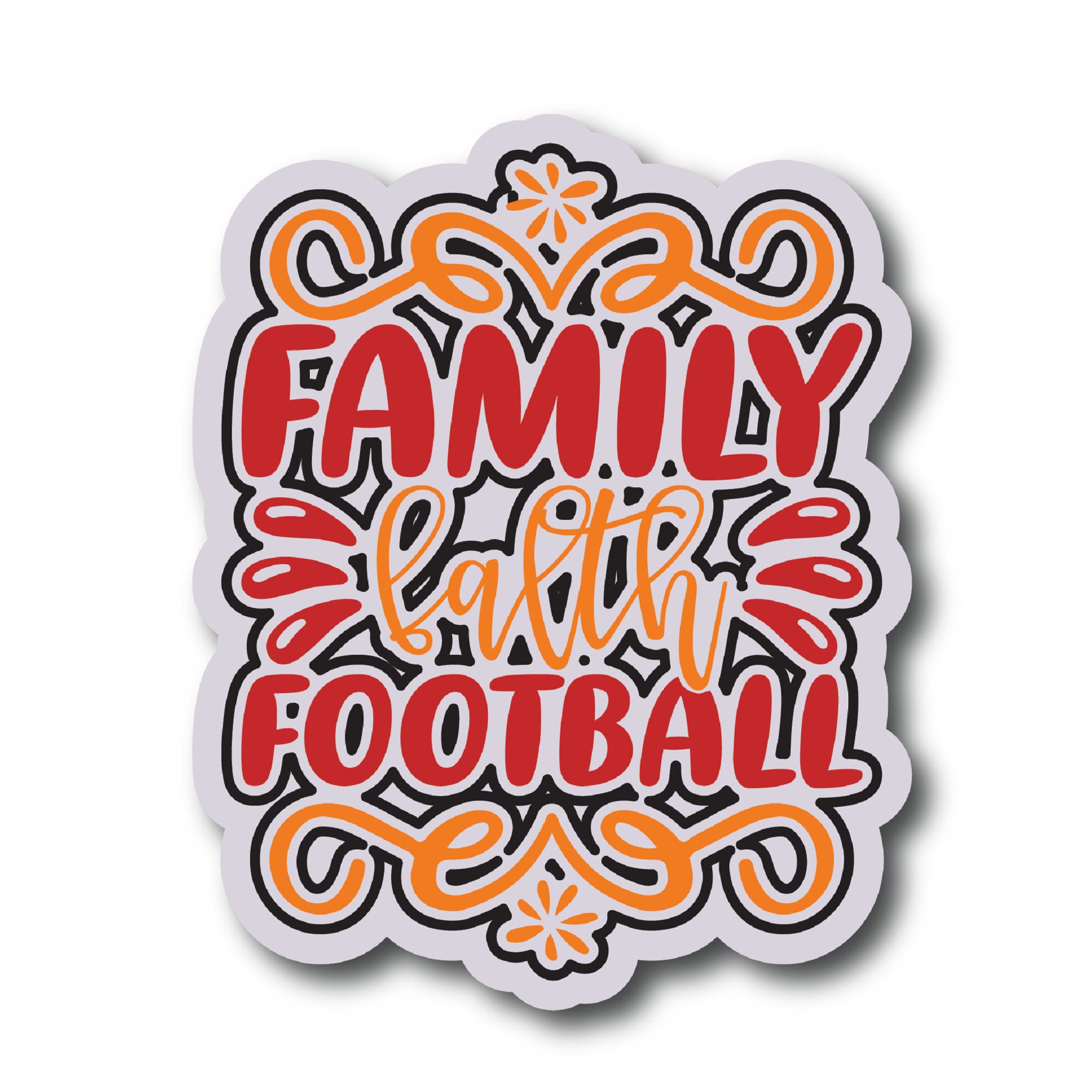 Inspirational Quote Faith Family Football Motivational Sticker Vinyl Decal Motivation Stickers- 5" Vinyl Sticker Waterproof