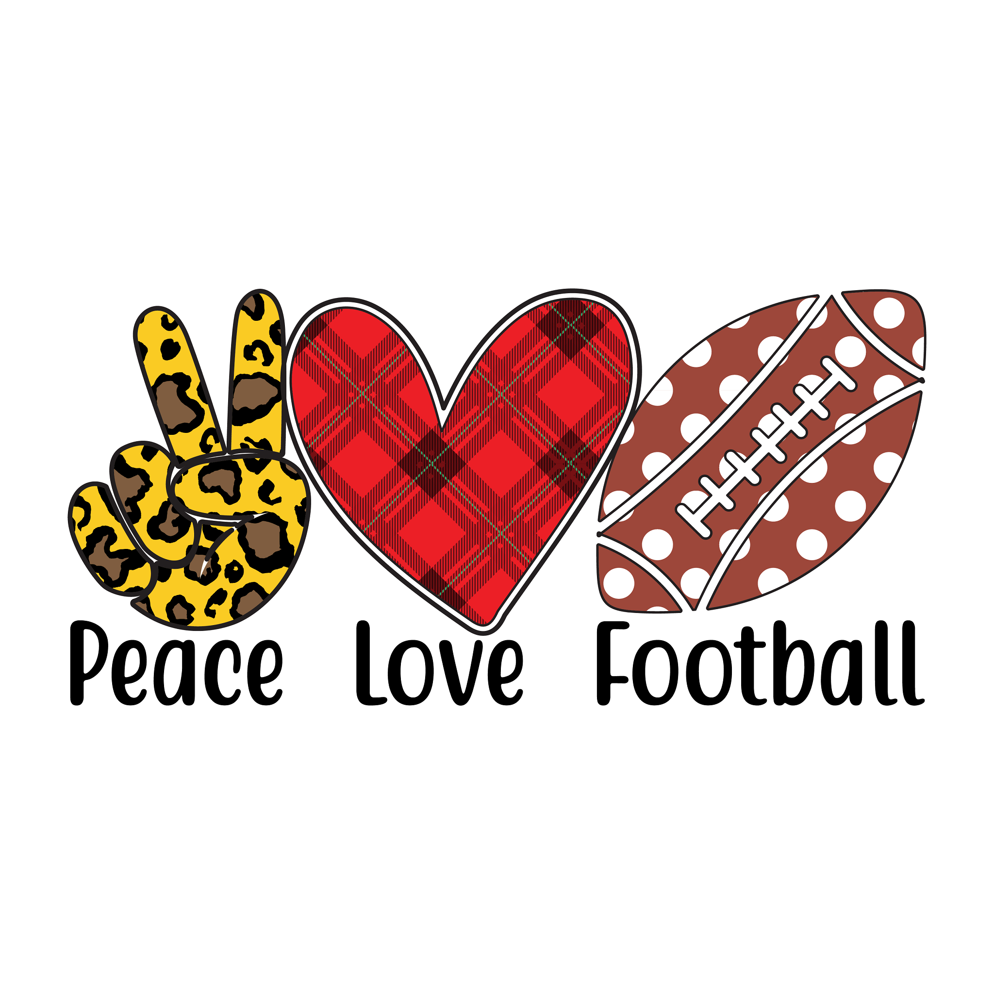 Inspirational Quote Peace Love Football Pretty Sticker - Motivational Sticker Vinyl Decal Motivation Stickers- 5" Vinyl Sticker Waterproof