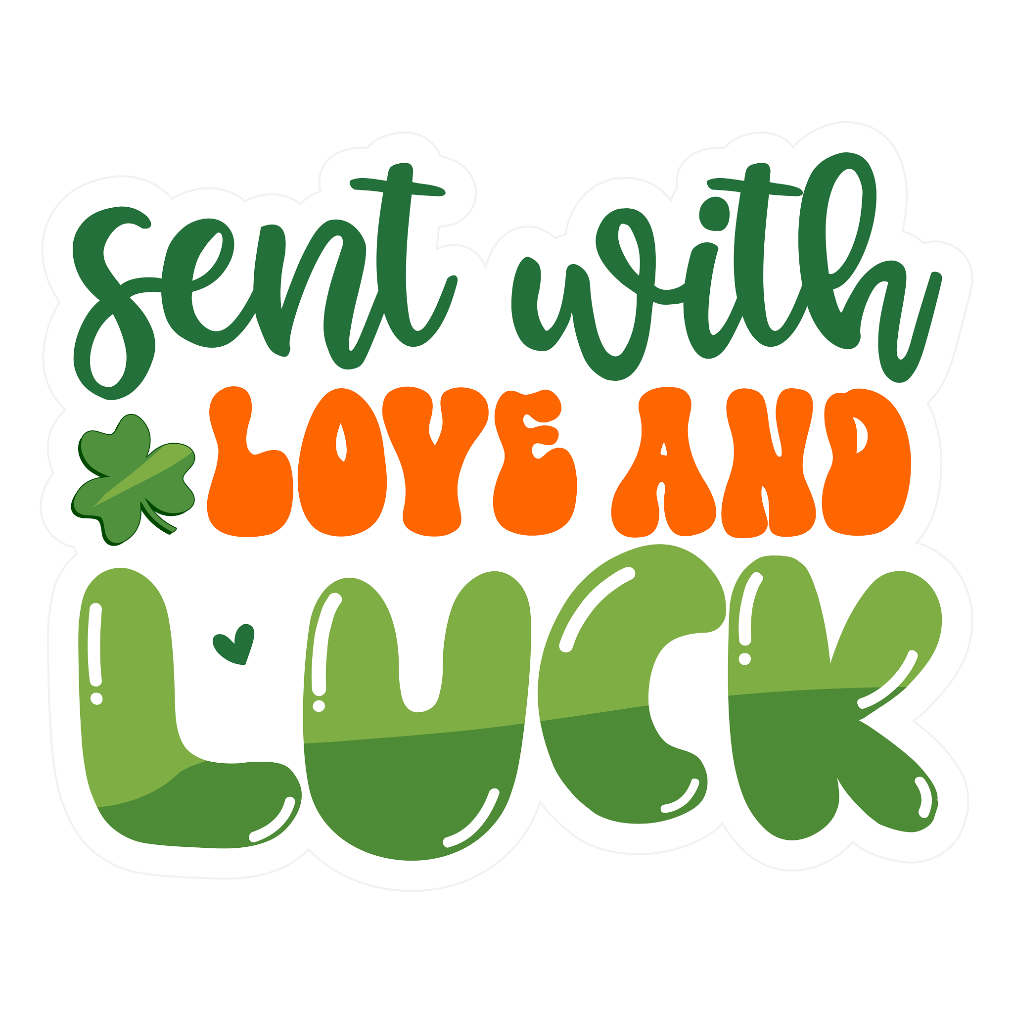 Inspirational Quote Sent with Love and Luck. Motivational Sticker Vinyl Decal Motivation Stickers- 5" Vinyl Sticker Waterproof