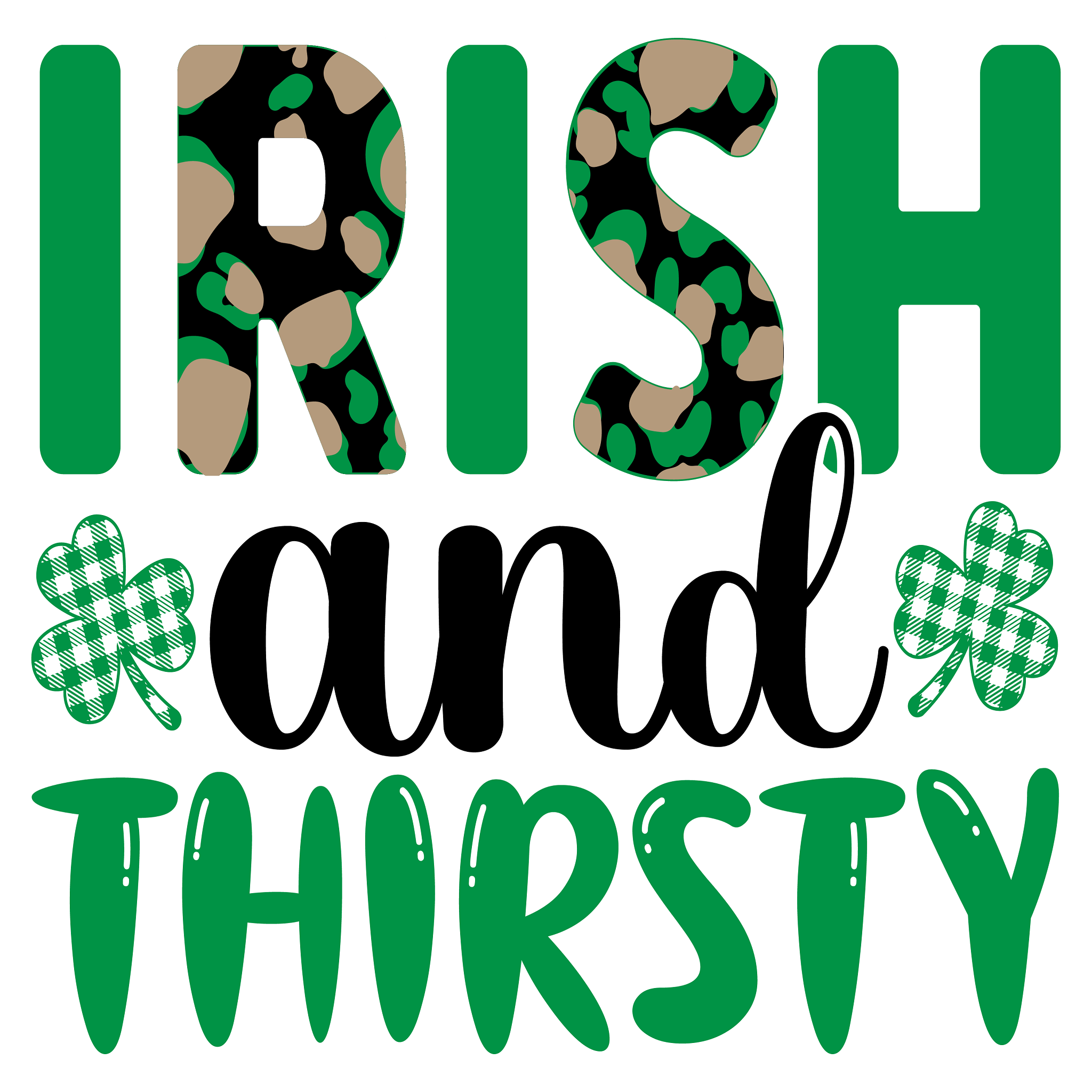 Inspirational Quote Irish and Thirsty. Motivational Sticker Vinyl Decal Motivation Stickers- 5" Vinyl Sticker Waterproof