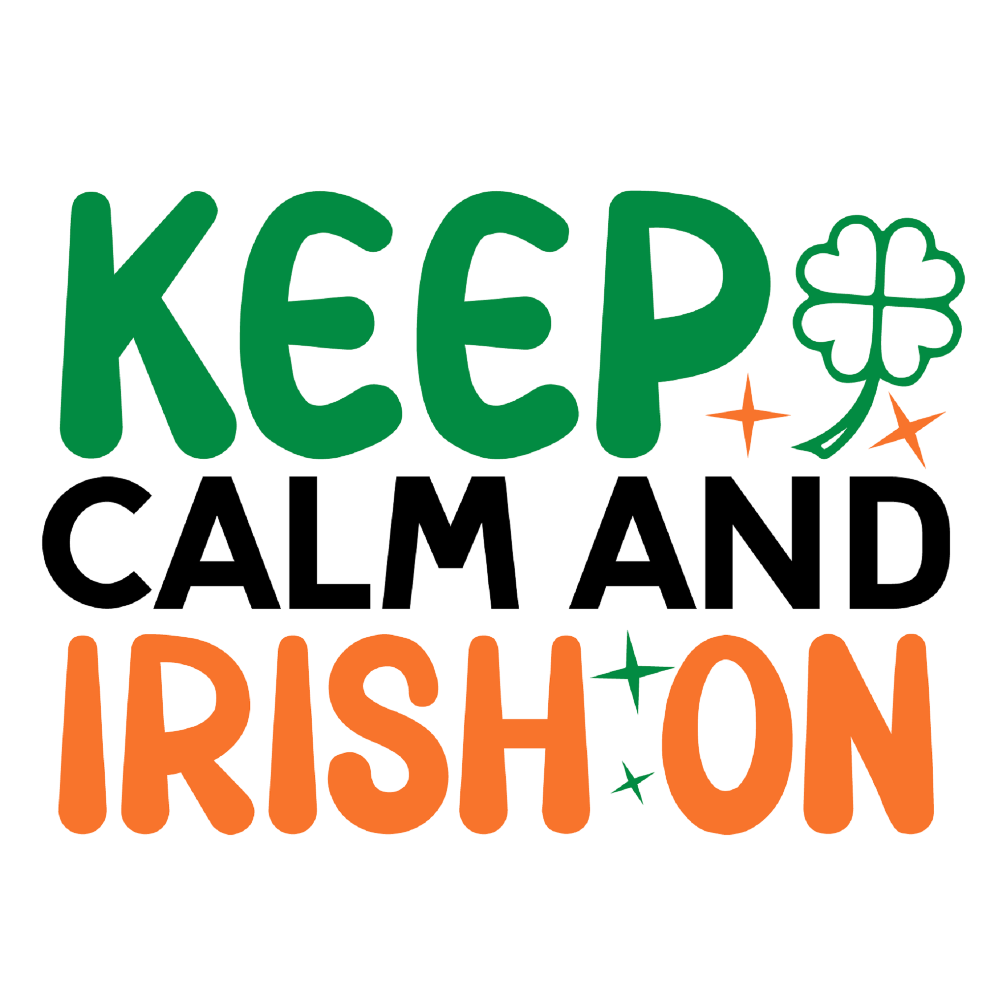 Inspirational Quote Keep Calm and Irish On. Motivational Sticker Vinyl Decal Motivation Stickers- 5" Vinyl Sticker Waterproof