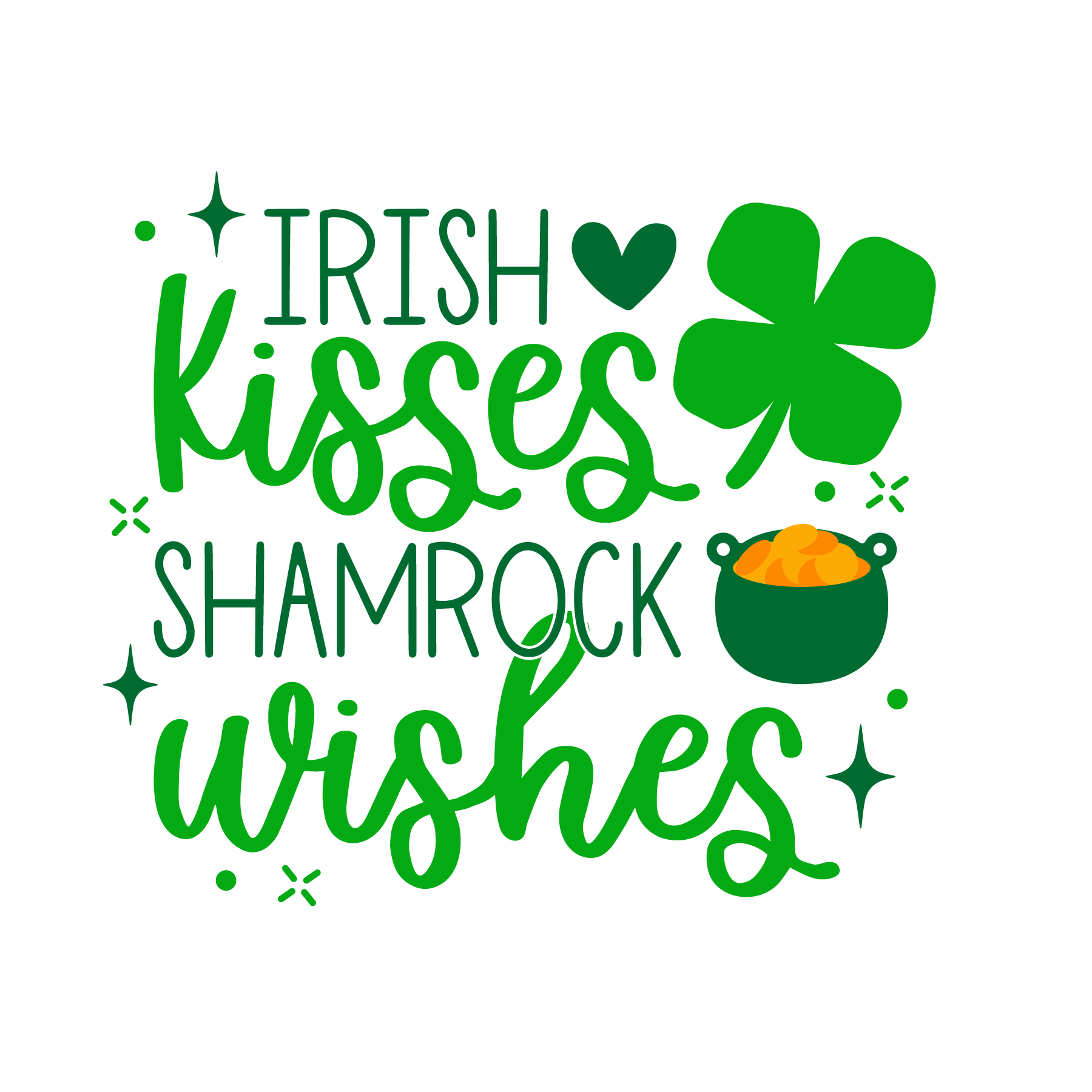 Inspirational Quote Irish Kiss Shamorack Wishes. Motivational Sticker Vinyl Decal Motivation Stickers- 5" Vinyl Sticker Waterproof