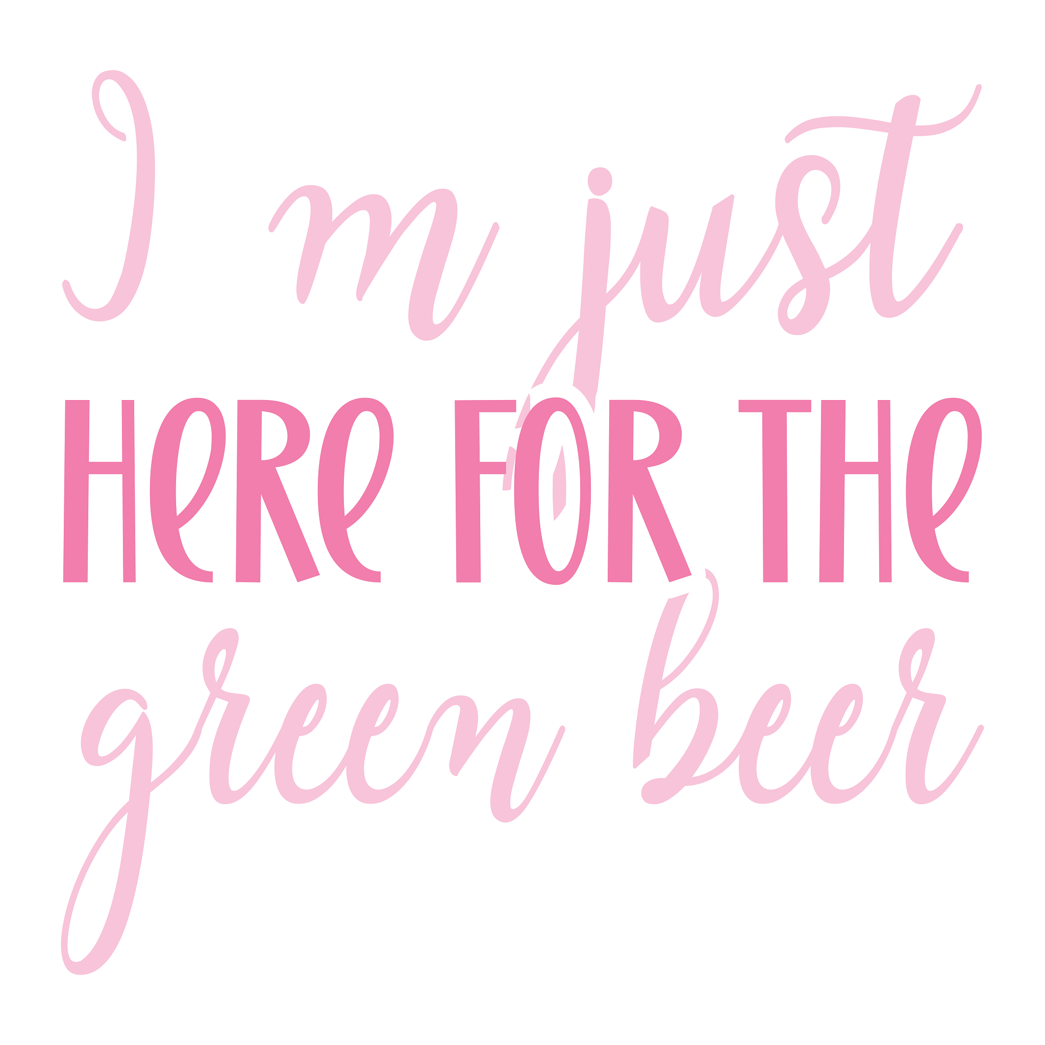 Inspirational Quote I'm Just Here for The Greem Beer. Motivational Sticker Vinyl Decal Motivation Stickers- 5" Vinyl Sticker Waterproof