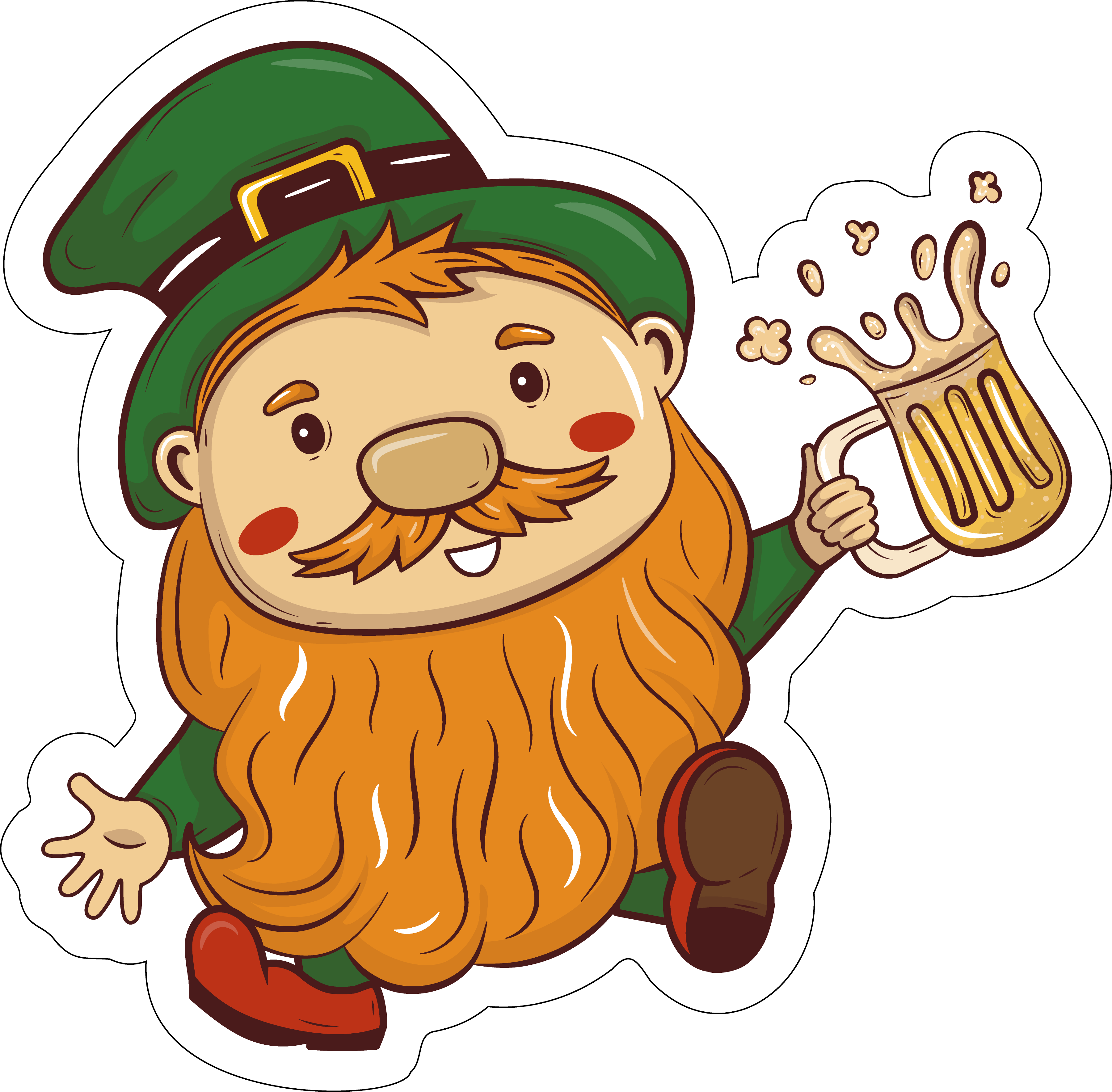 Inspirational Quote Doodle Saint Patrick Holding Bear Glass Motivational Sticker Vinyl Decal Motivation Stickers- 5" Vinyl Sticker Waterproof