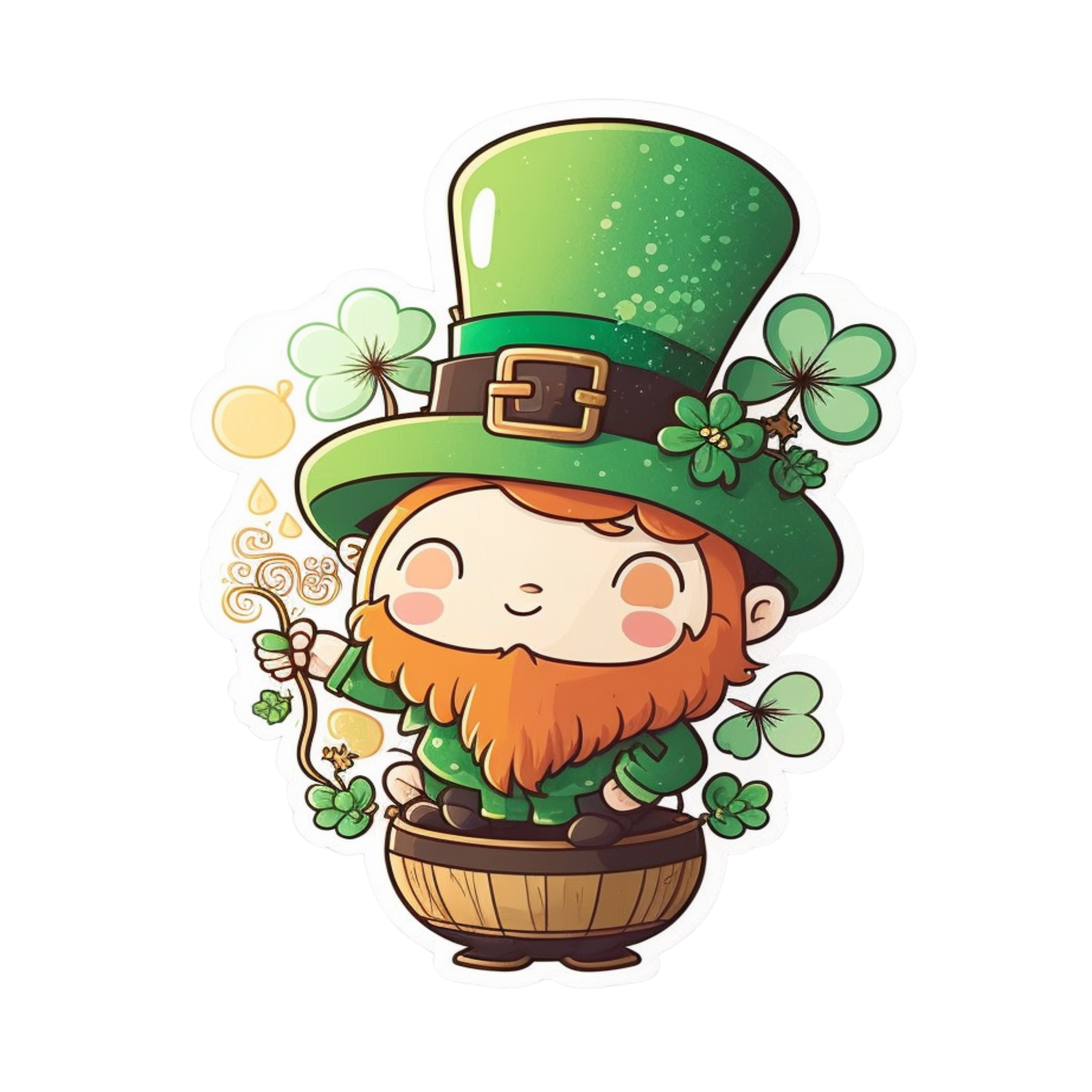 Inspirational Quote Cute Leprechaun On The Cup Motivational Sticker Vinyl Decal Motivation Stickers- 5" Vinyl Sticker Waterproof