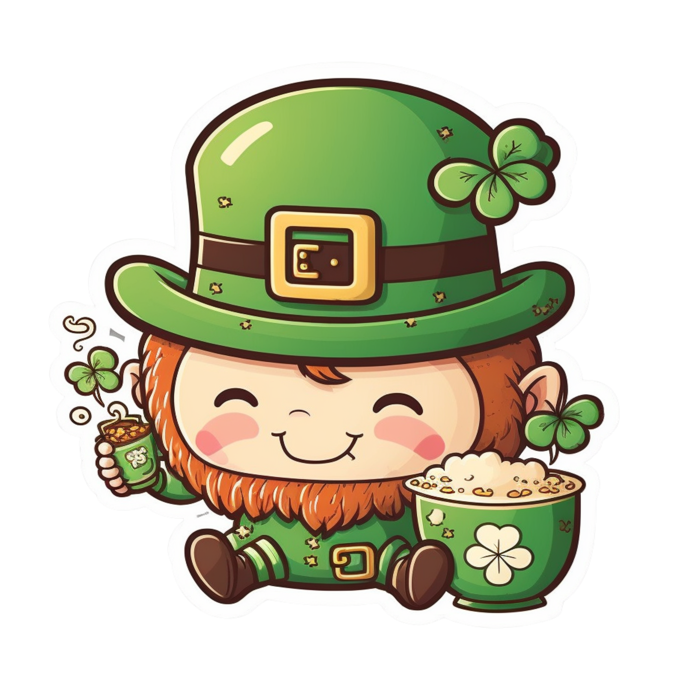 Inspirational Quote Leprachuan Sticker with Cup Sticker Motivational Sticker Vinyl Decal Motivation Stickers- 5" Vinyl Sticker Waterproof