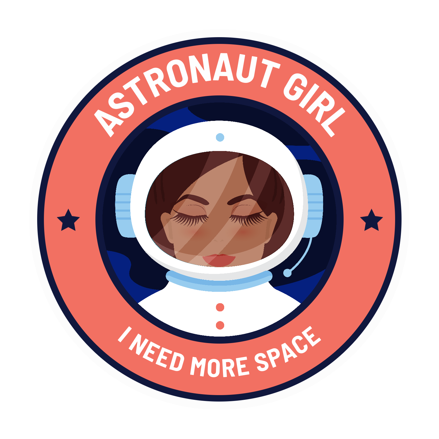 Inspirational Quote "Astronaut Girl I Need More Space" Motivational Sticker Vinyl Decal Motivation Stickers- 5" Vinyl Sticker Waterproof