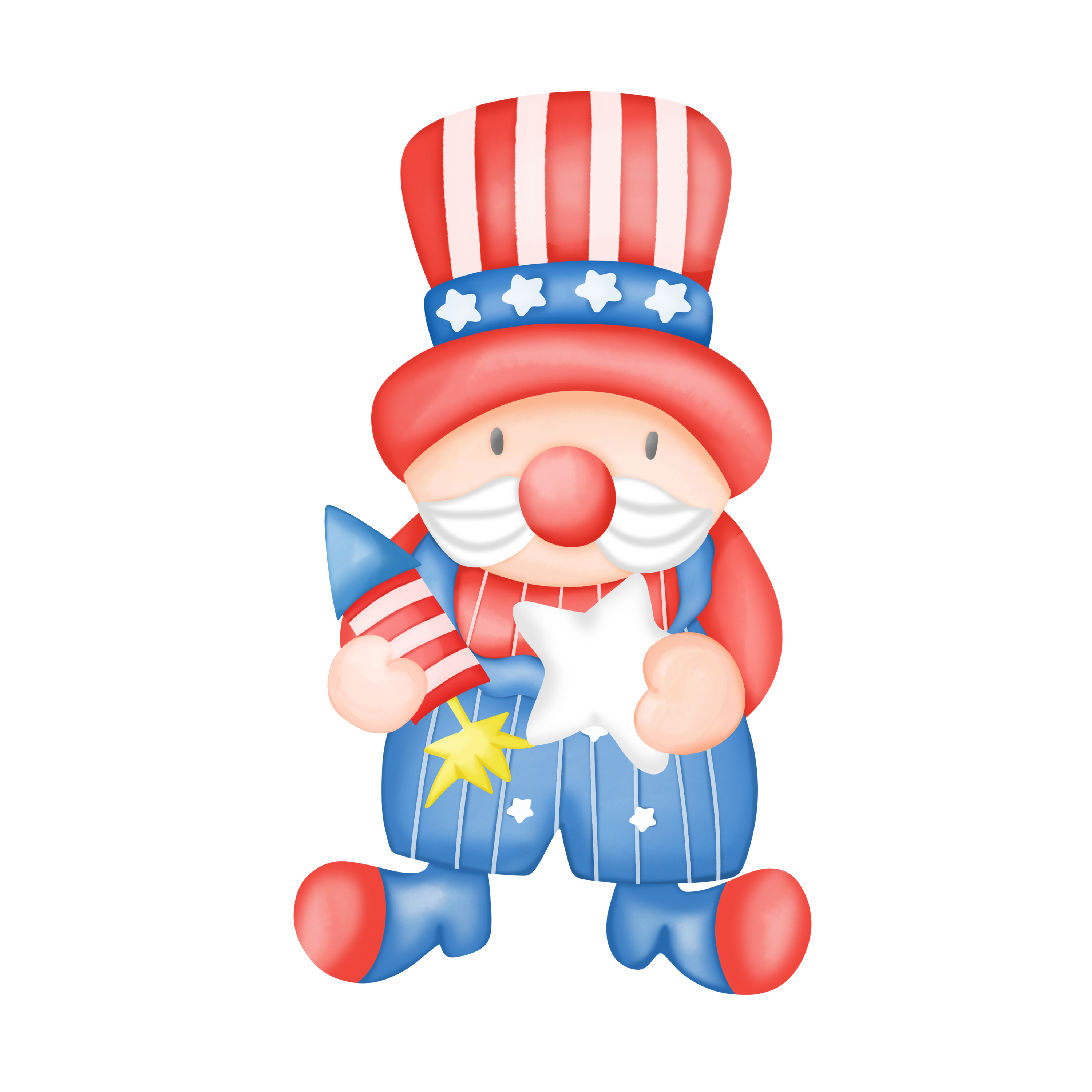 Inspirational Quote "4th of July Gnome with Star" Motivational Sticker Vinyl Decal Motivation Stickers- 5" Vinyl Sticker Waterproof