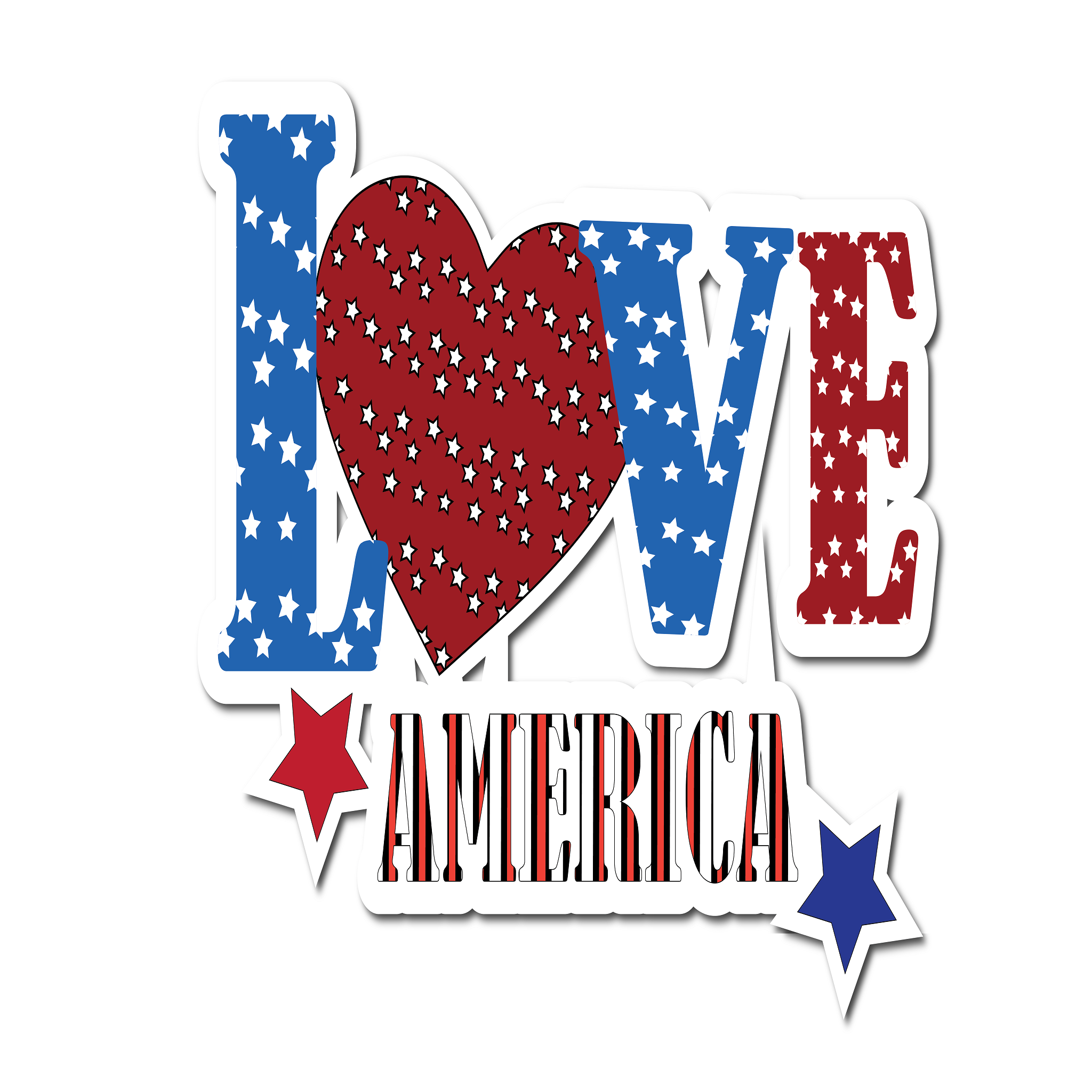 Inspirational Quote "Love America, Sticker" Motivational Sticker Vinyl Decal Motivation Stickers- 5" Vinyl Sticker Waterproof