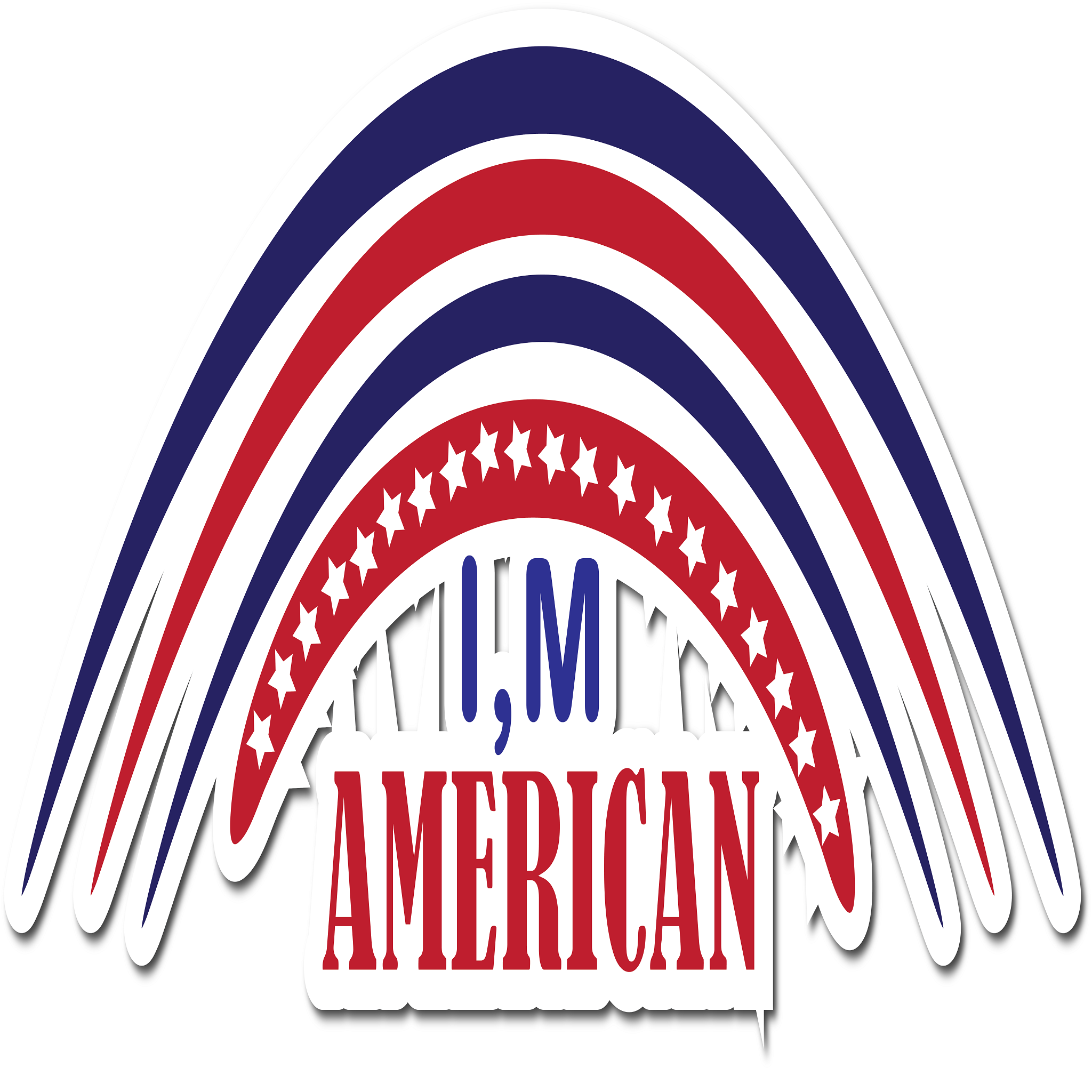 Inspirational Quote "I,M American" Motivational Sticker Vinyl Decal Motivation Stickers- 5" Vinyl Sticker Waterproof