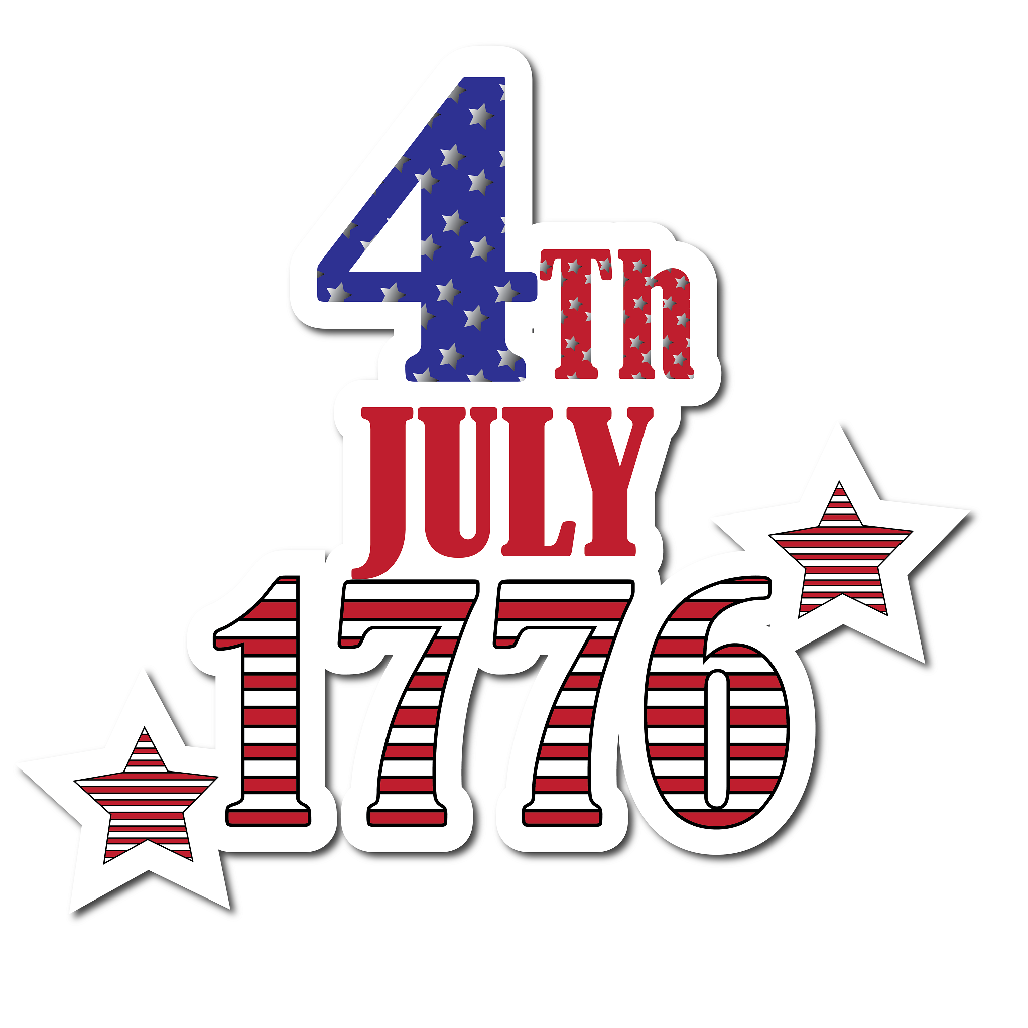 Inspirational Quote "4Th July 1776" Motivational Sticker Vinyl Decal Motivation Stickers- 5" Vinyl Sticker Waterproof