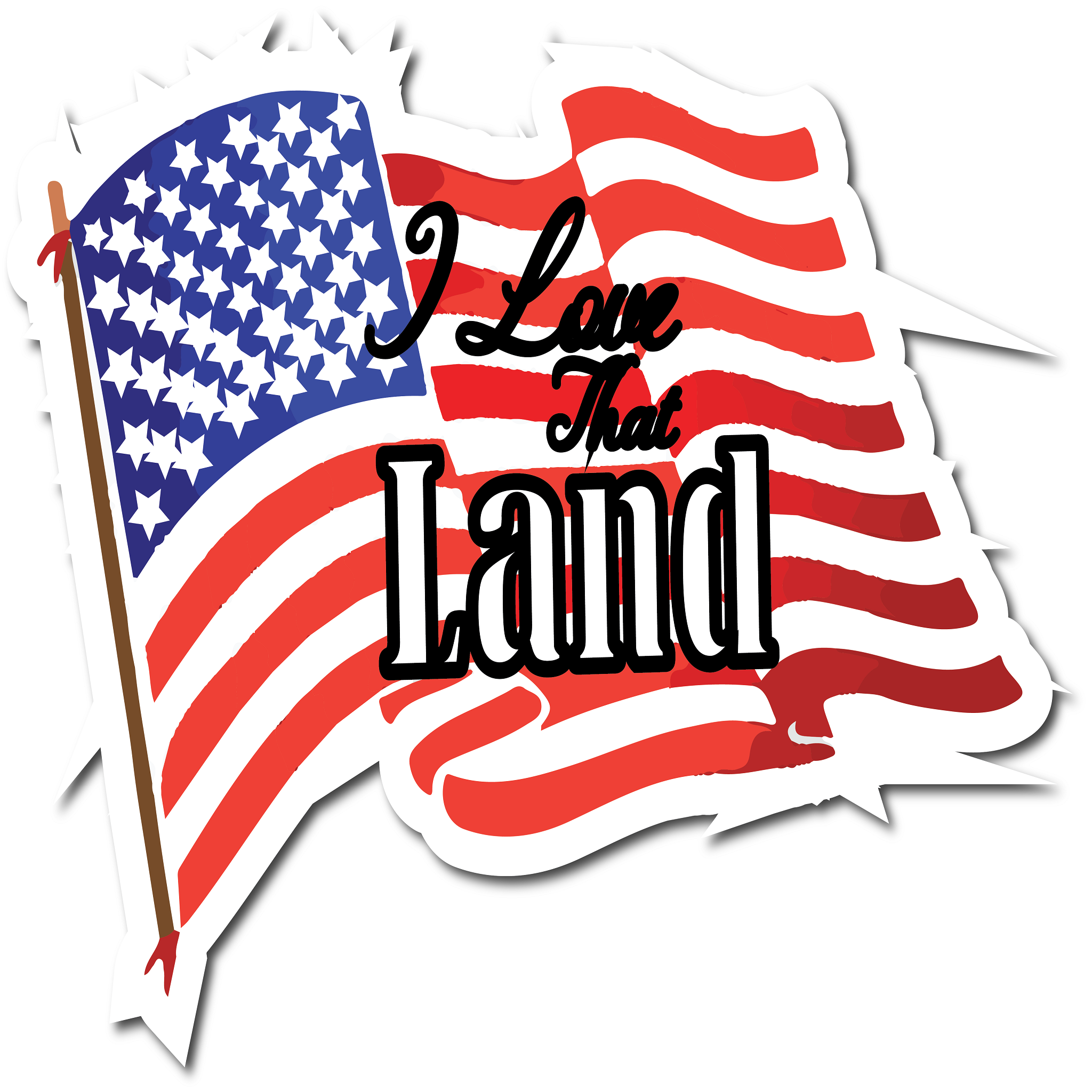 Inspirational Quote "I Love That Land" Motivational Sticker Vinyl Decal Motivation Stickers- 5" Vinyl Sticker Waterproof