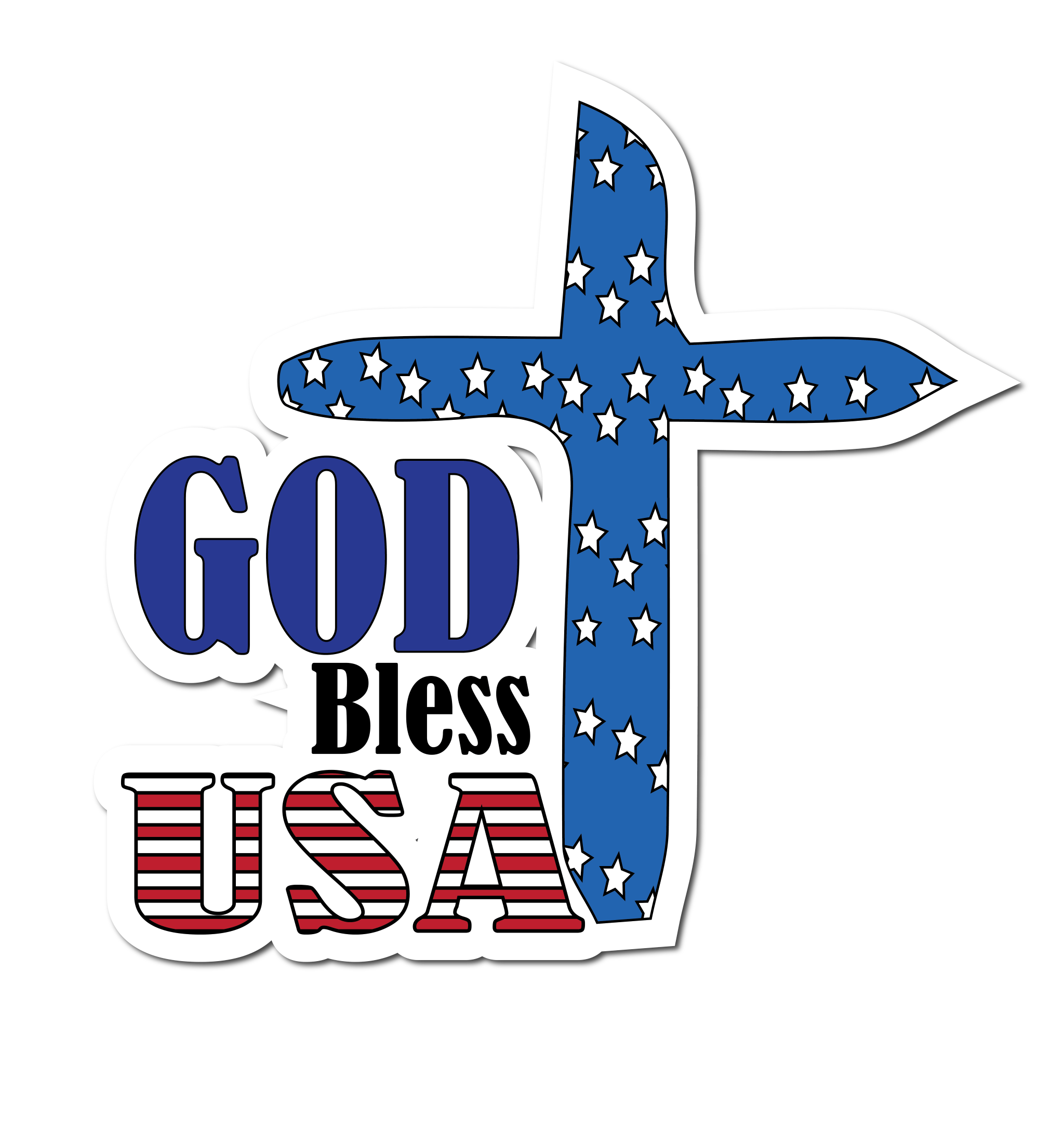 Inspirational Quote "God Bless USA" Motivational Sticker Vinyl Decal Motivation Stickers- 5" Vinyl Sticker Waterproof