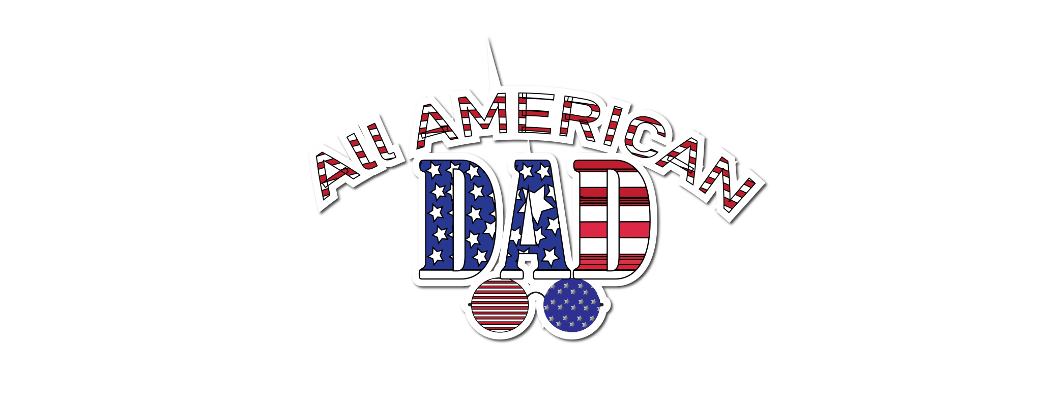 Inspirational Quote "All American Dad, USA Flag Sticker" Motivational Sticker Vinyl Decal Motivation Stickers- 5" Vinyl Sticker Waterproof