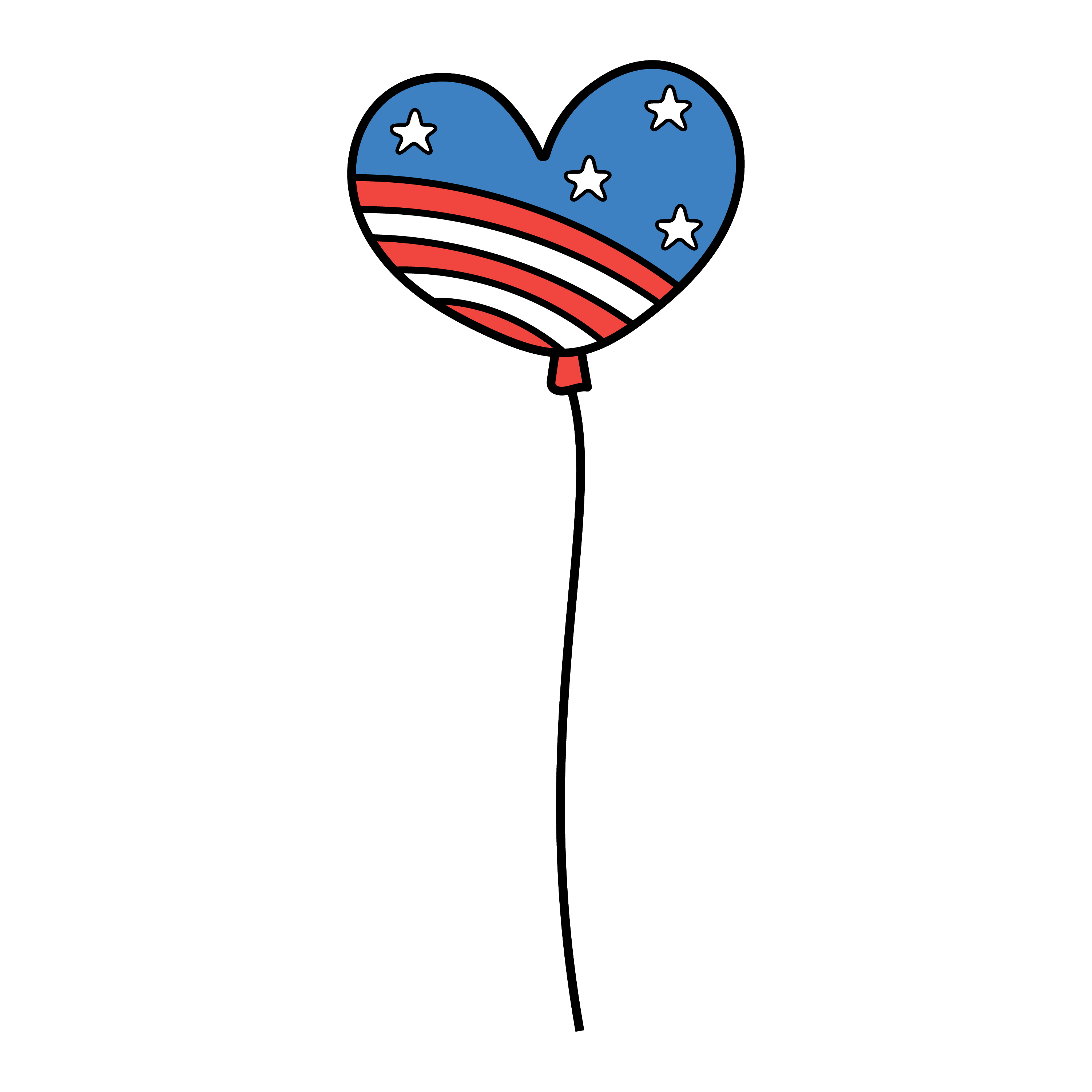 Inspirational Quote "American Flag in Heart Shape Baloon" Motivational Sticker Vinyl Decal Motivation Stickers- 5" Vinyl Sticker Waterproof