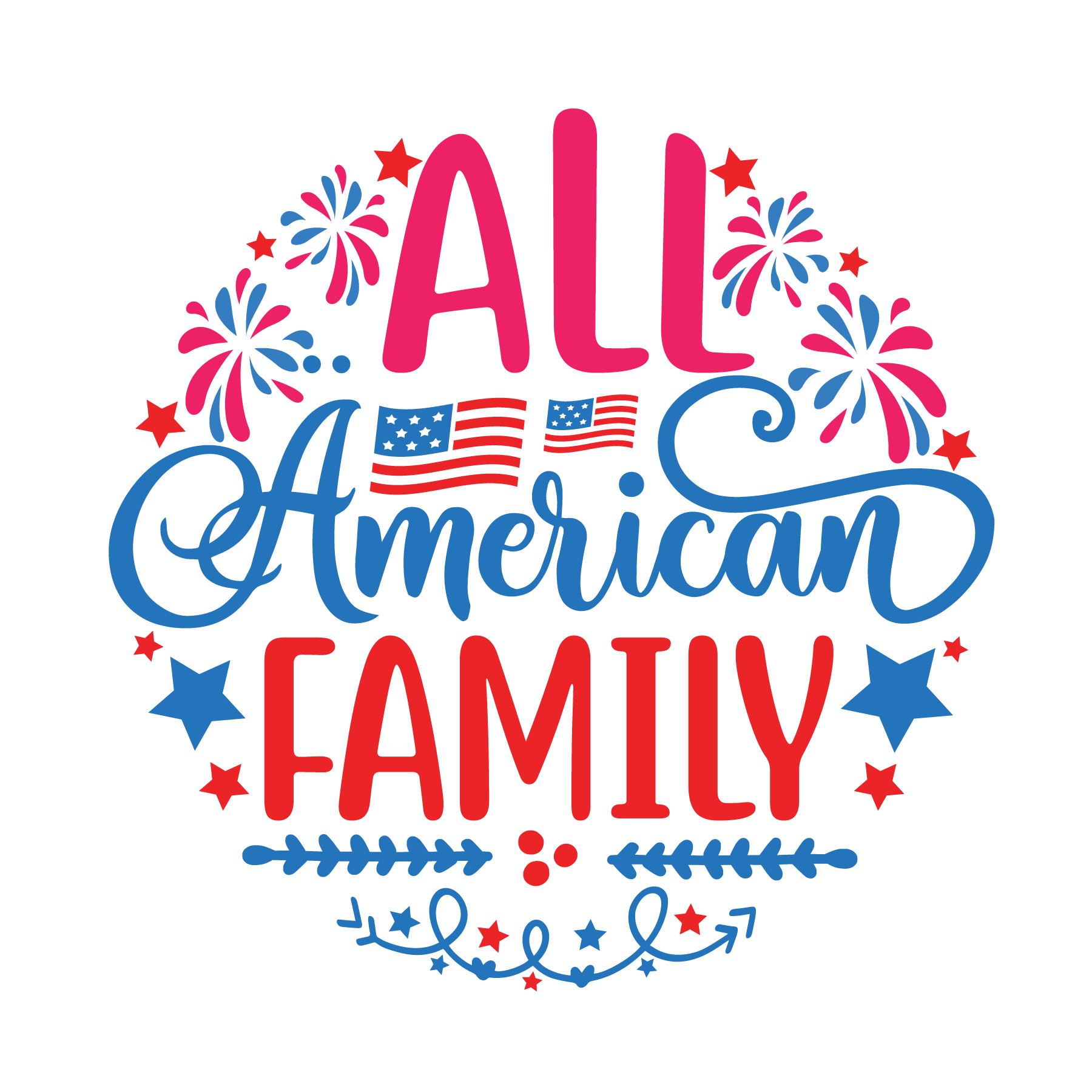Inspirational Quote "All American Family." Motivational Sticker Vinyl Decal Motivation Stickers- 5" Vinyl Sticker Waterproof