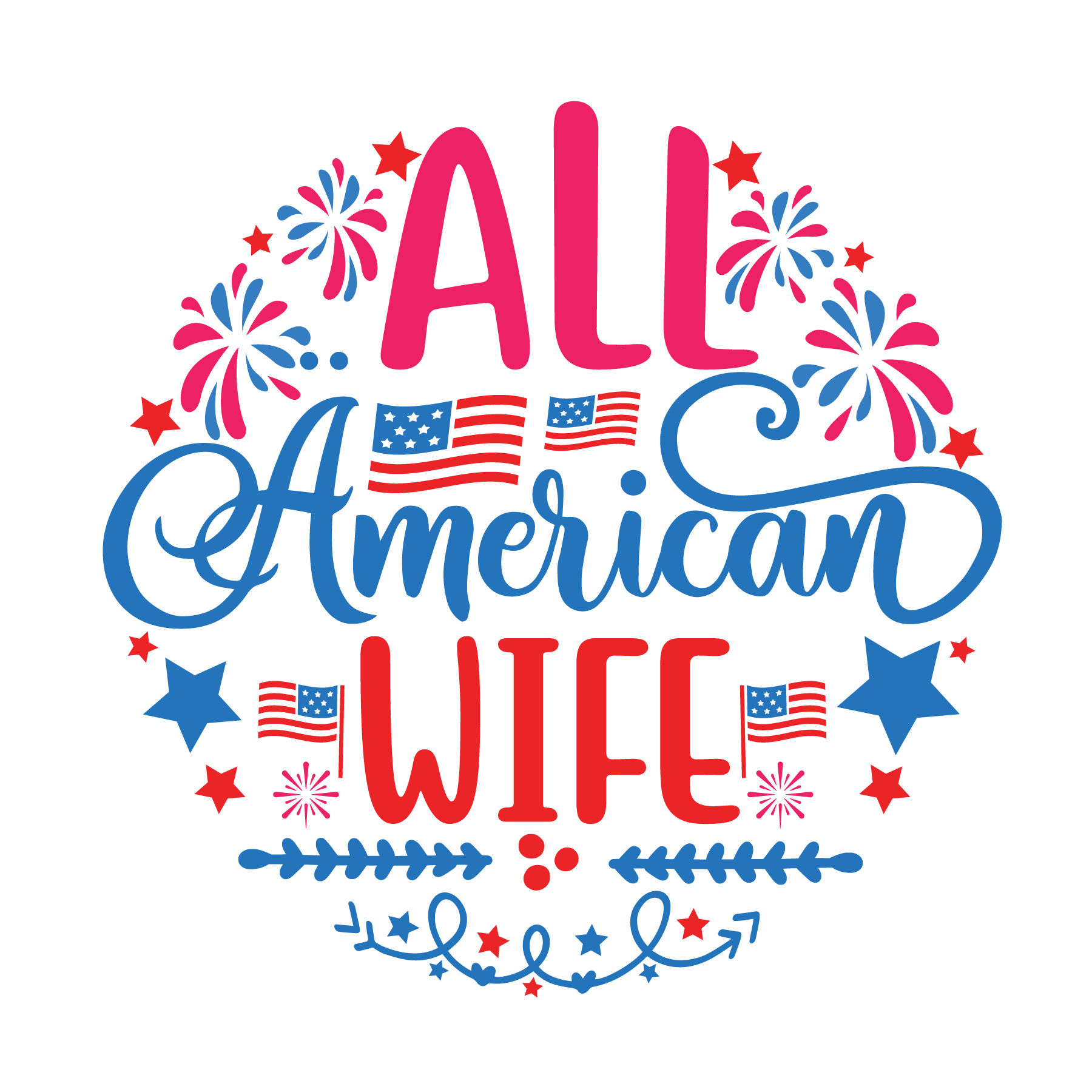 Inspirational Quote "All American Wife, Unique Sticker" Motivational Sticker Vinyl Decal Motivation Stickers- 5" Vinyl Sticker Waterproof