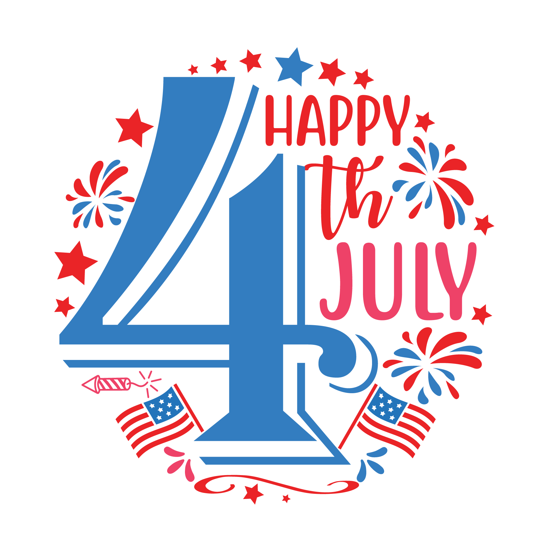 Inspirational Quote "Happy 4Th July, Unique Sticker" Motivational Sticker Vinyl Decal Motivation Stickers- 5" Vinyl Sticker Waterproof