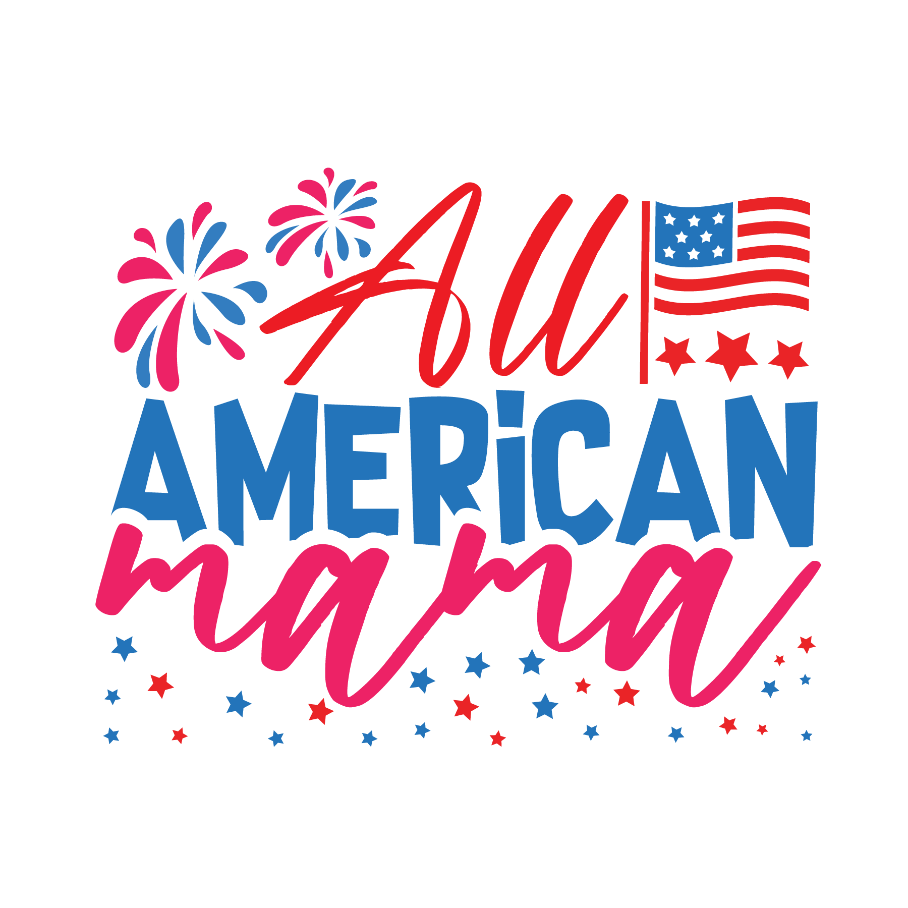 Inspirational Quote "All American Mama, Sticker" Motivational Sticker Vinyl Decal Motivation Stickers- 5" Vinyl Sticker Waterproof