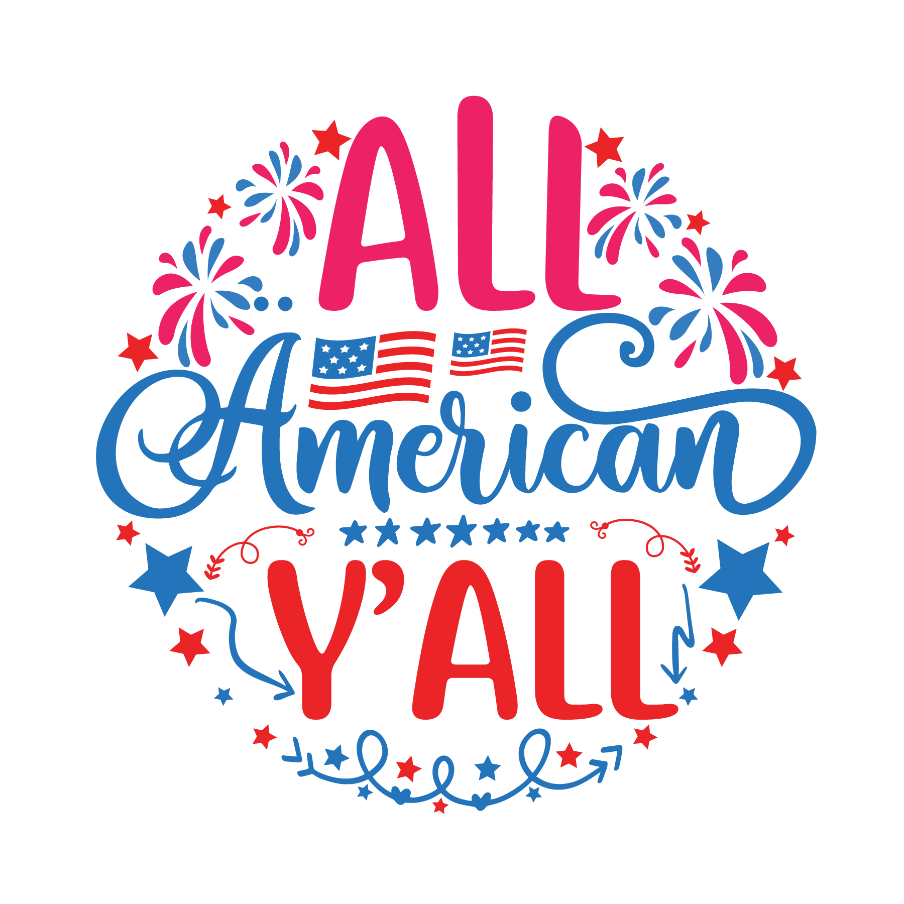 Inspirational Quote "All American Yall" Motivational Sticker Vinyl Decal Motivation Stickers- 5" Vinyl Sticker Waterproof