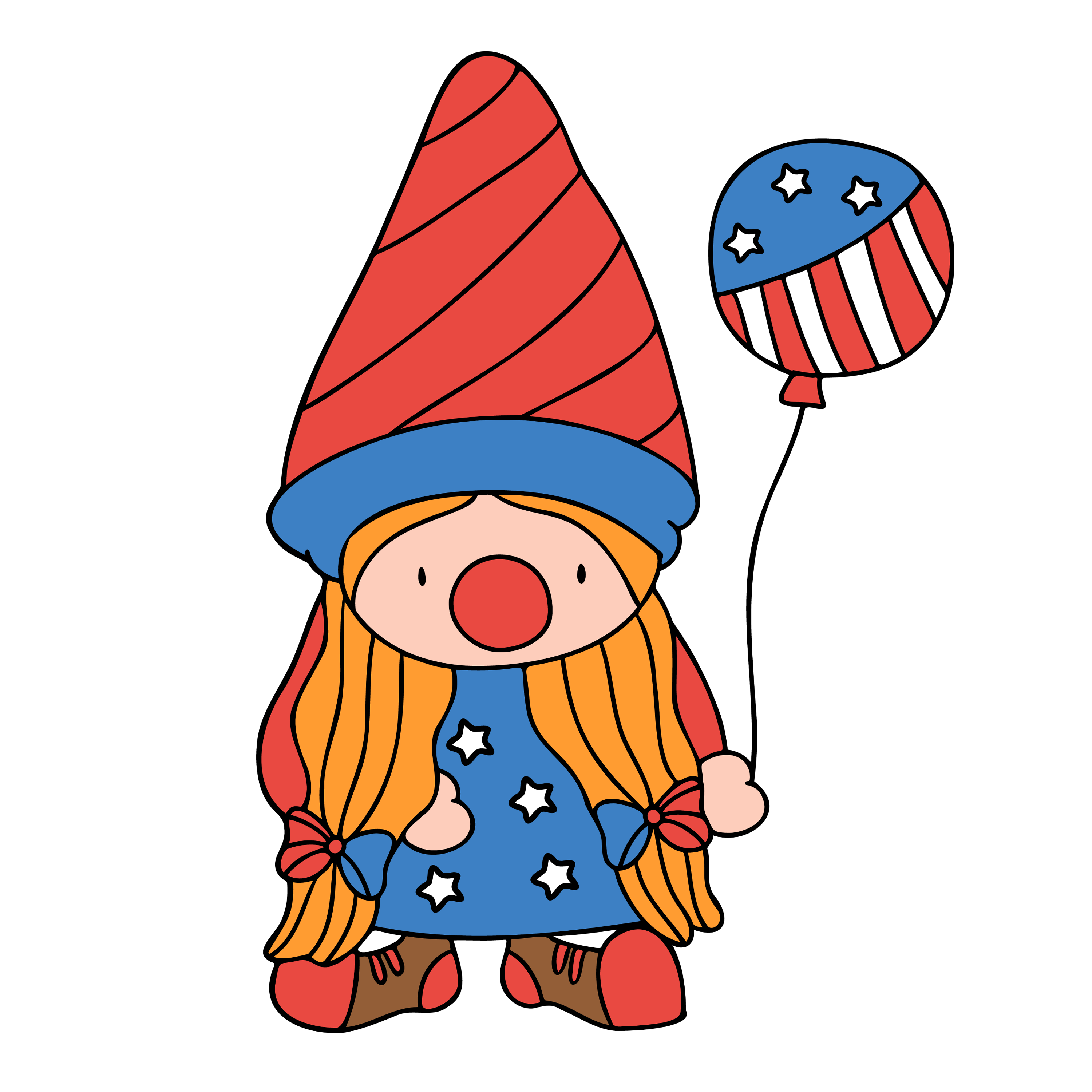 Inspirational Quote "Cute Patriotic Girl with Heart Shape Balloon" Motivational Sticker Vinyl Decal Motivation Stickers- 5" Vinyl Sticker Waterproof