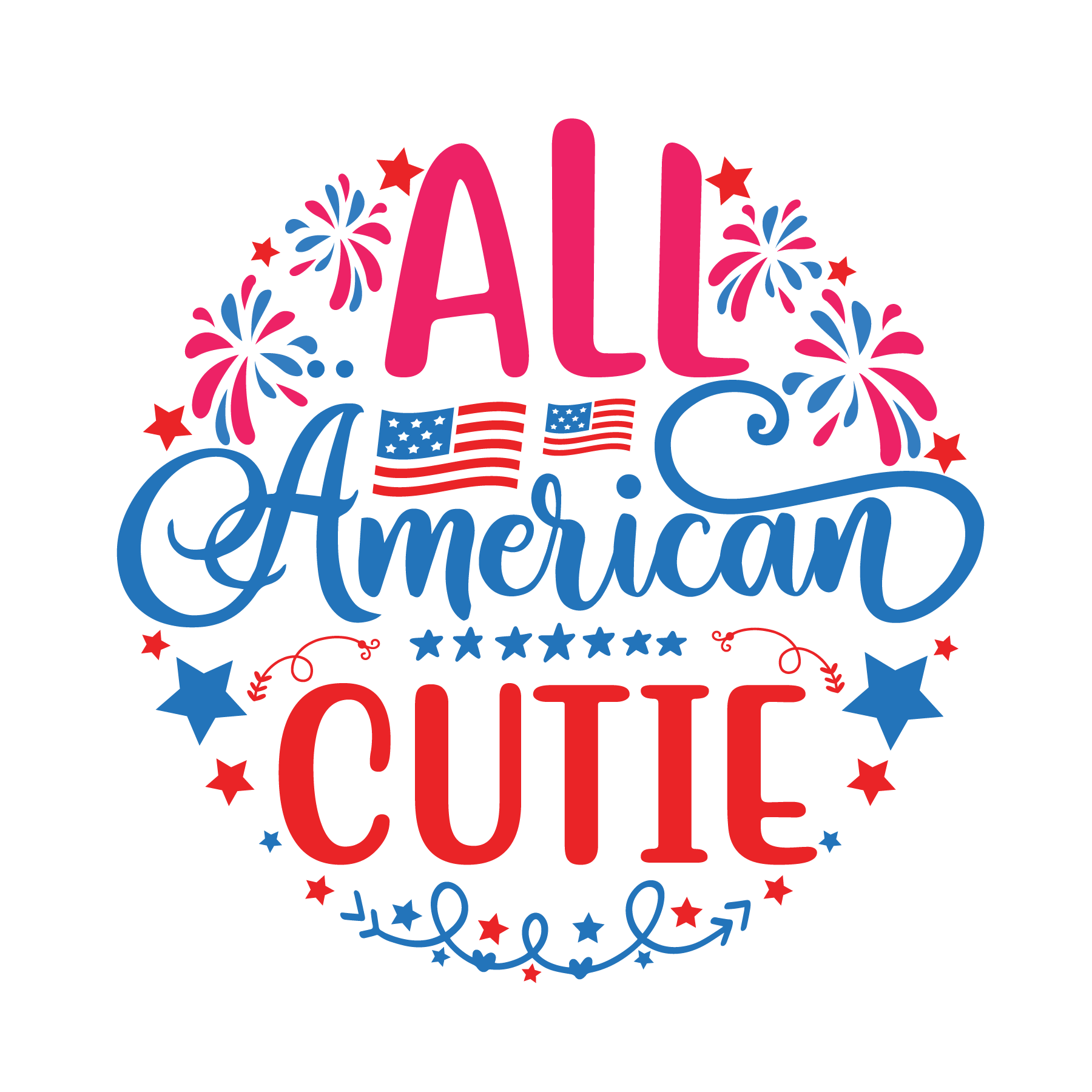 Inspirational Quote "All American Cutie, Uniqe Sticker" Motivational Sticker Vinyl Decal Motivation Stickers- 5" Vinyl Sticker Waterproof