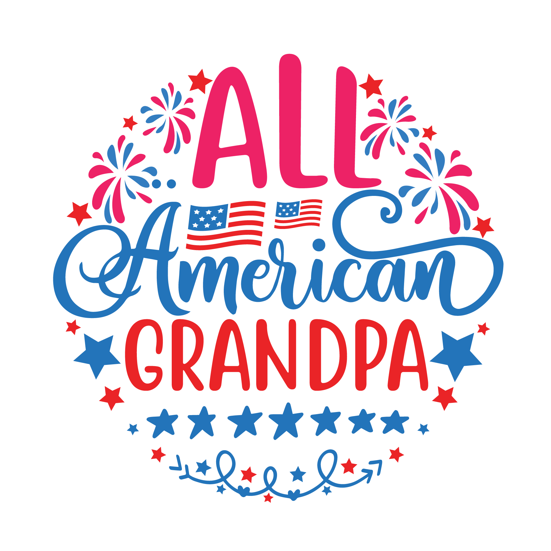 Inspirational Quote "All American Grandpa" Motivational Sticker Vinyl Decal Motivation Stickers- 5" Vinyl Sticker Waterproof