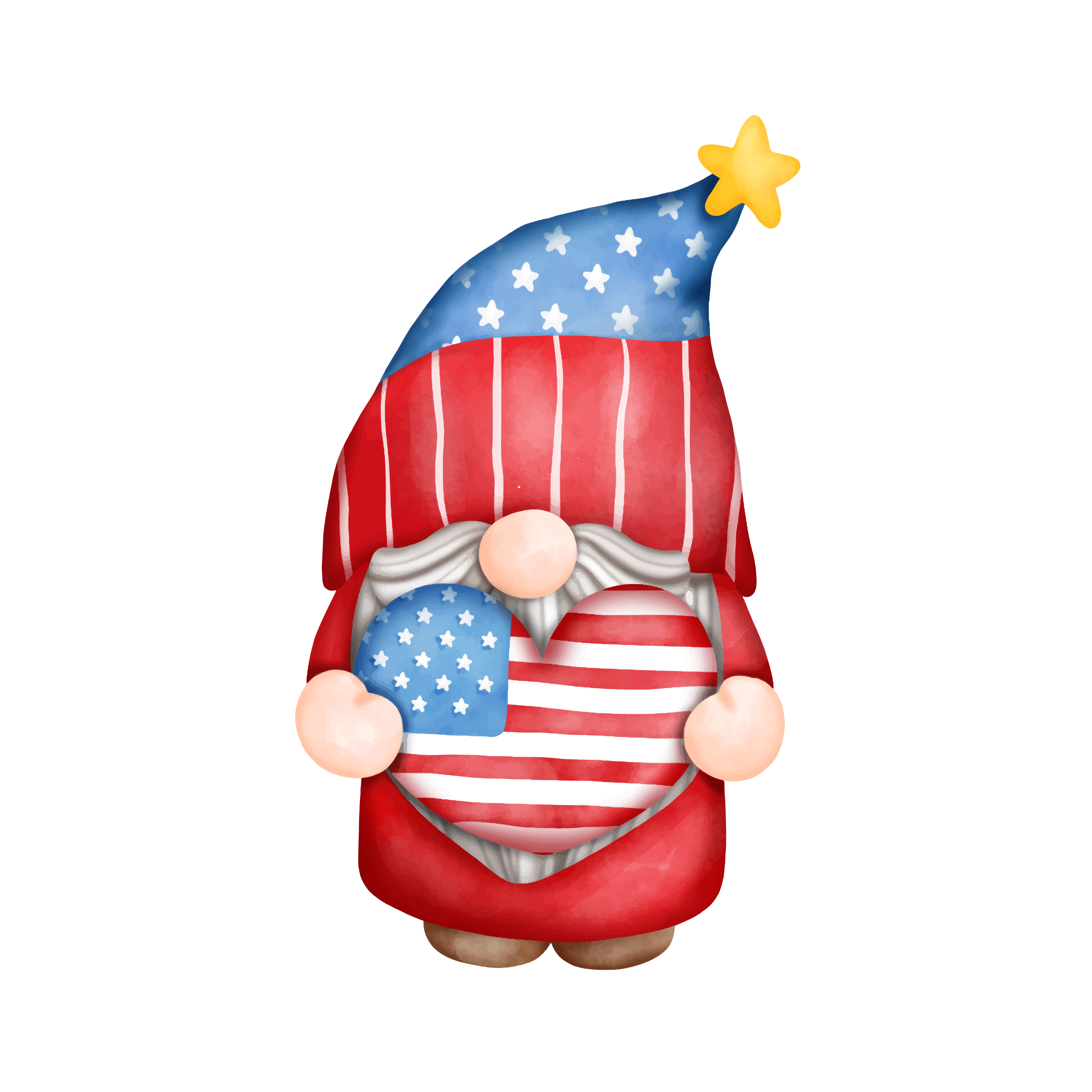 Inspirational Quote "Gnome with American Heart" Motivational Sticker Vinyl Decal Motivation Stickers- 5" Vinyl Sticker Waterproof