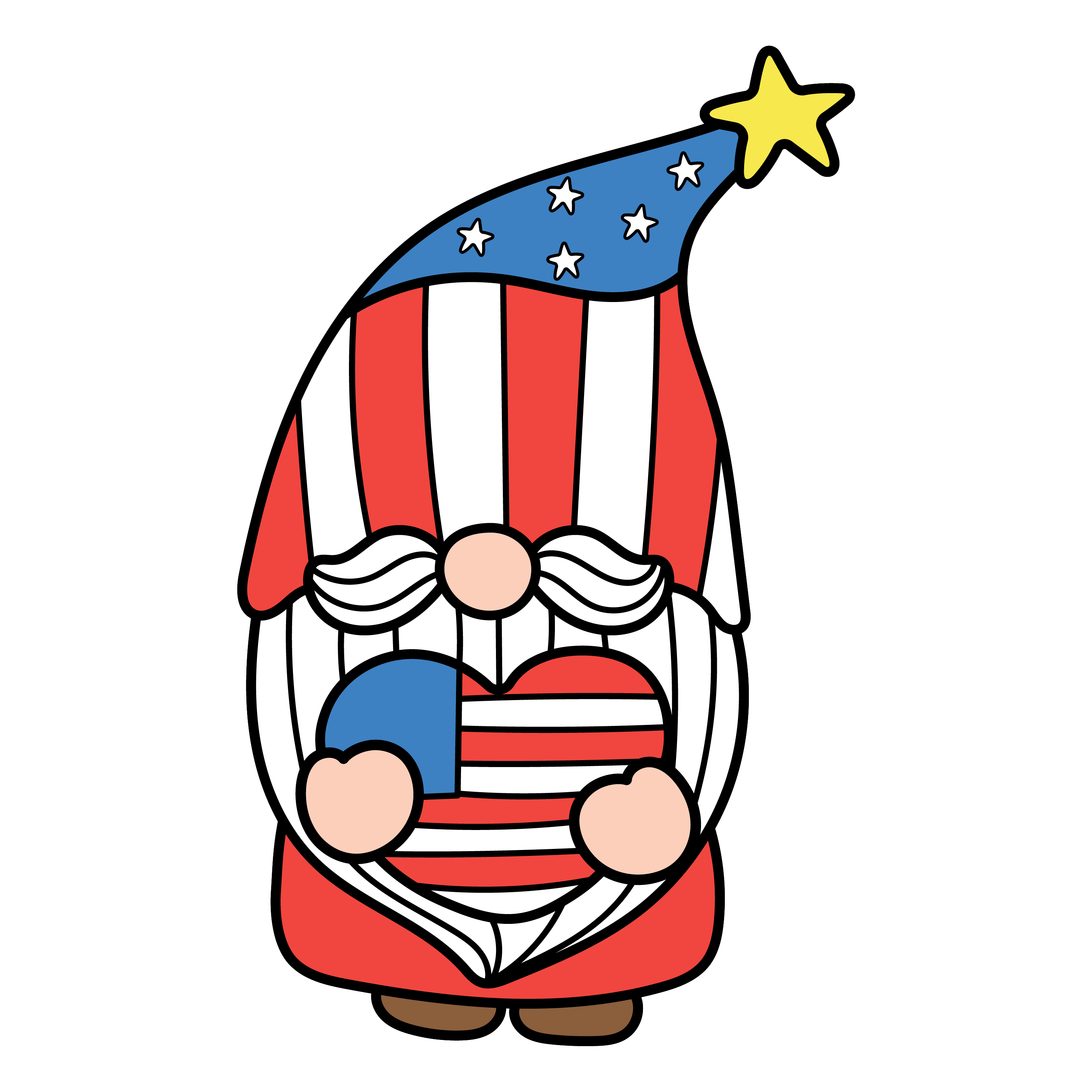 Inspirational Quote "Gnome with USA Heart" Motivational Sticker Vinyl Decal Motivation Stickers- 5" Vinyl Sticker Waterproof