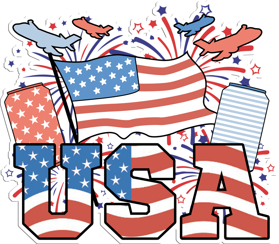 Inspirational Quote "USA, 4th July Sticker" Motivational Sticker Vinyl Decal Motivation Stickers- 5" Vinyl Sticker Waterproof
