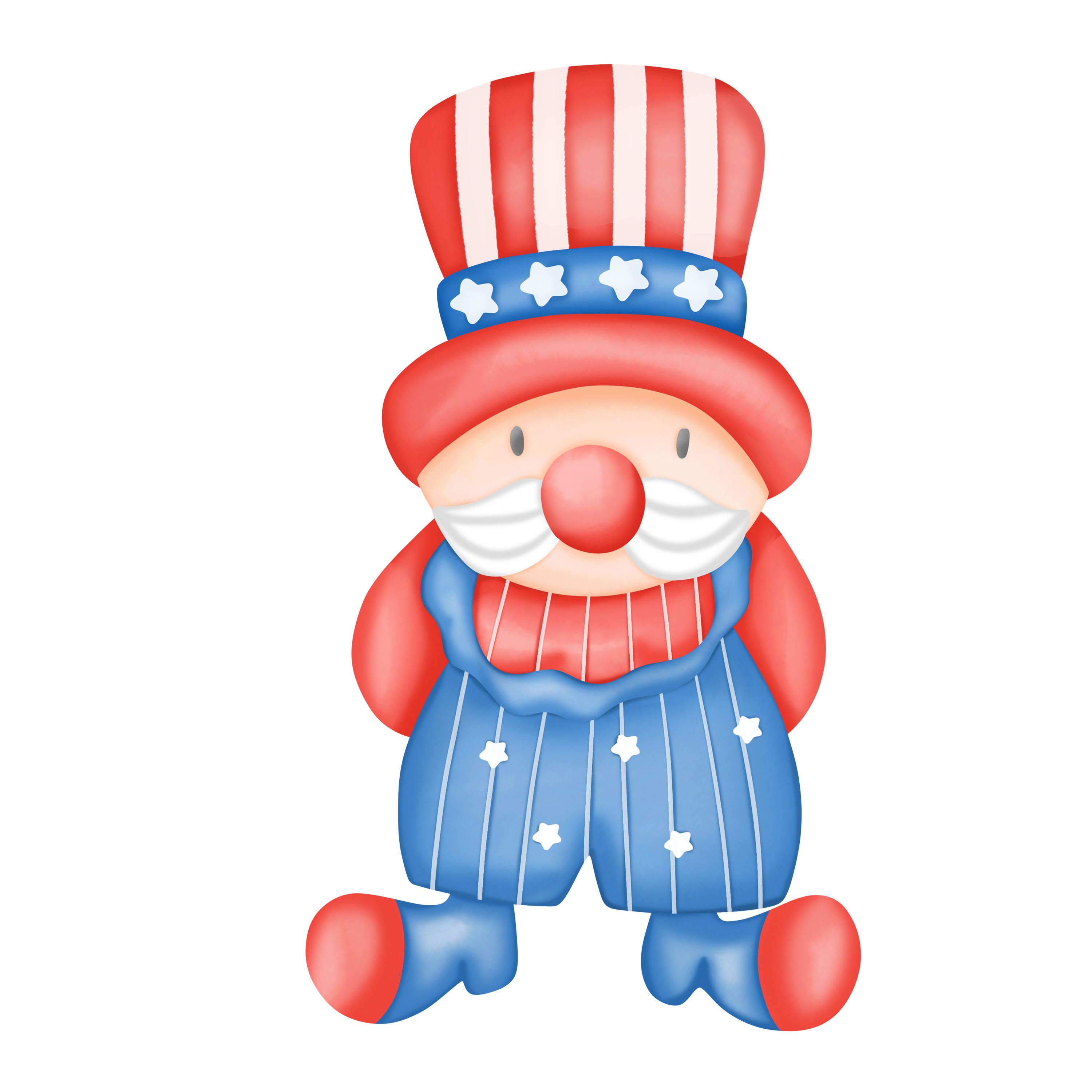 Inspirational Quote "Cute Fun Happy 4th of July Gnome, Sticker" Motivational Sticker Vinyl Decal Motivation Stickers- 5" Vinyl Sticker Waterproof
