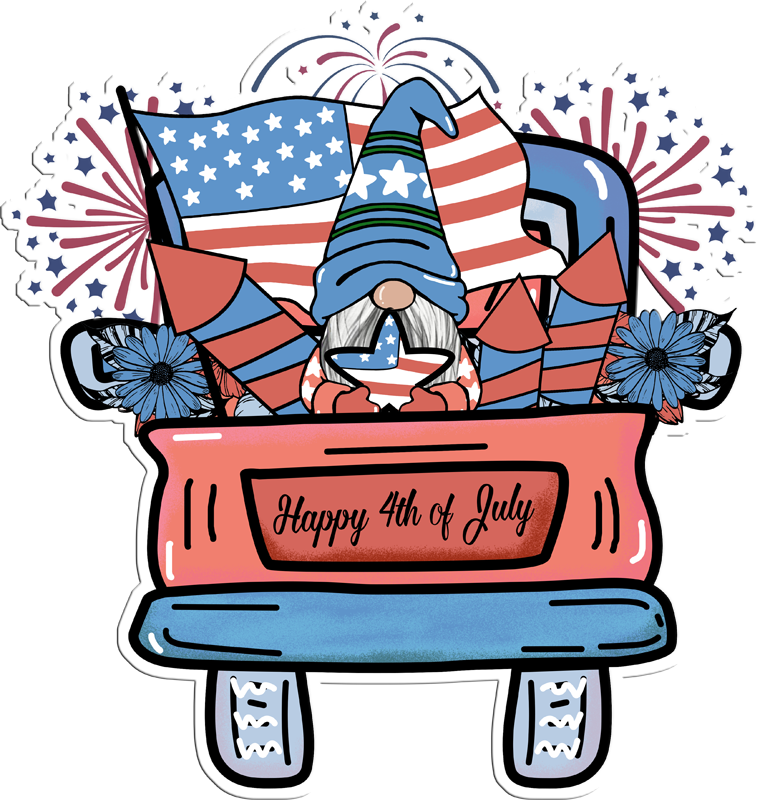 Inspirational Quote "Happy 4th of July Sublimation Design" Motivational Sticker Vinyl Decal Motivation Stickers- 5" Vinyl Sticker Waterproof