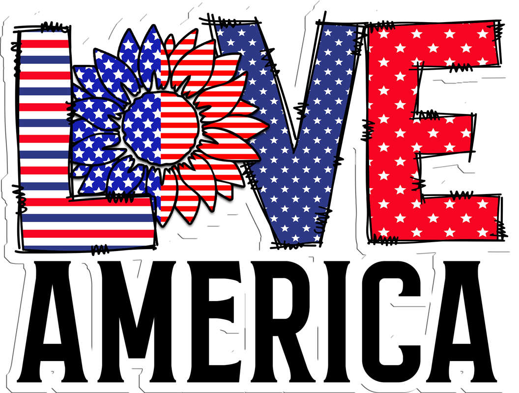 Inspirational Quote "Love America" Motivational Sticker Vinyl Decal Motivation Stickers- 5" Vinyl Sticker Waterproof