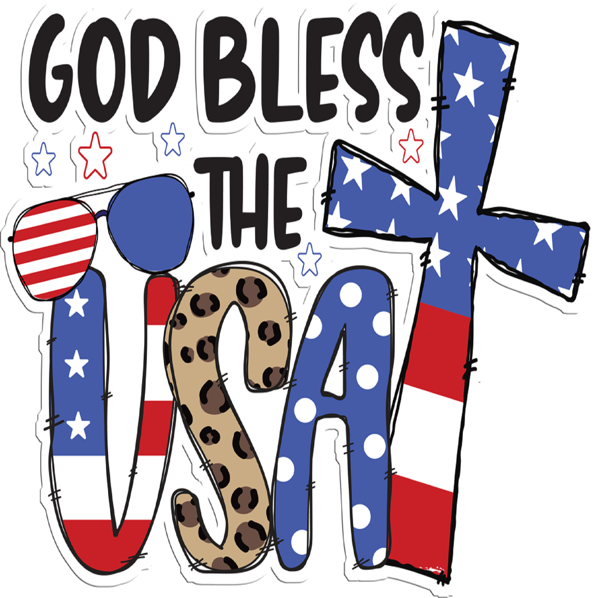 Inspirational Quote "God Bless The USA" Motivational Sticker Vinyl Decal Motivation Stickers- 5" Vinyl Sticker Waterproof