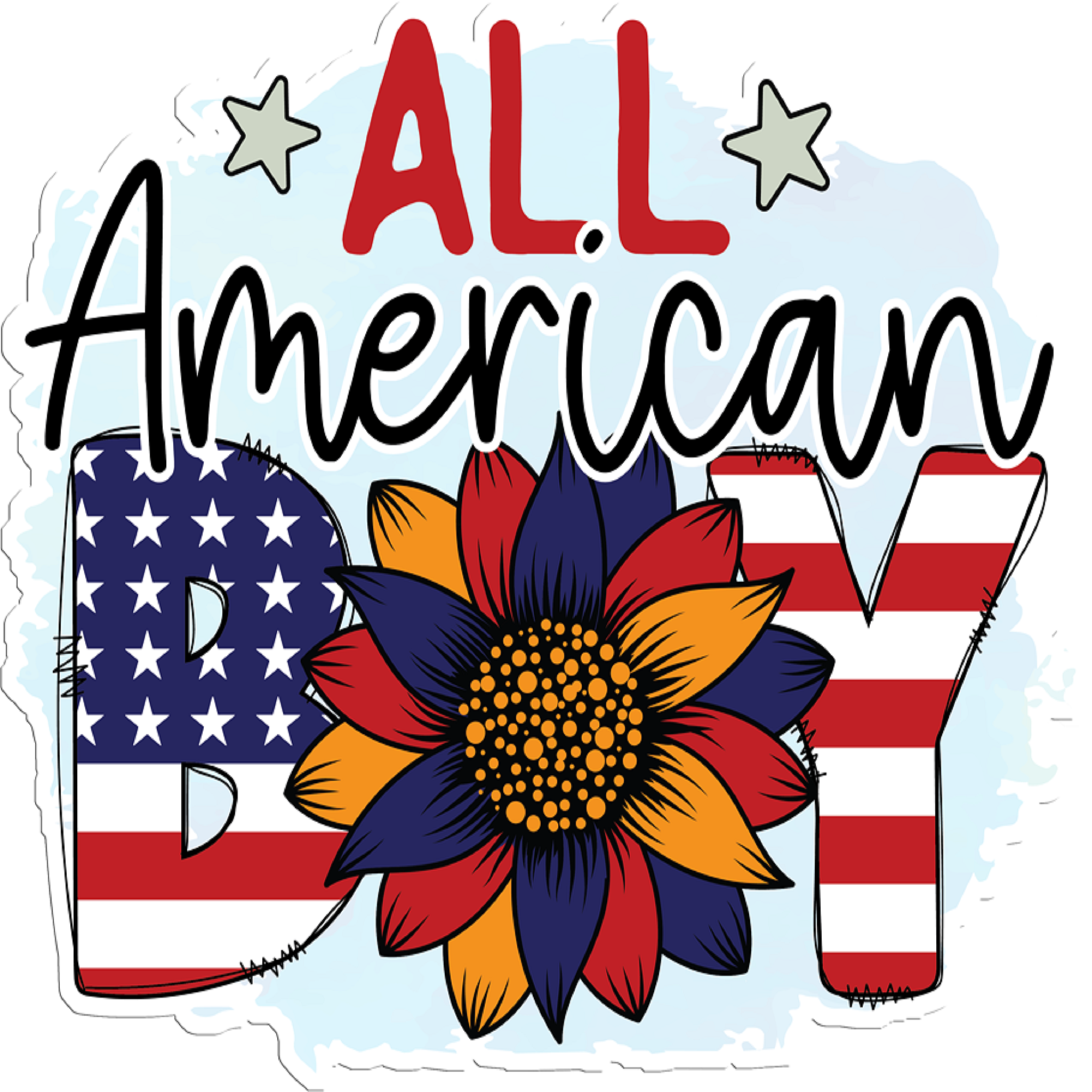 Inspirational Quote "All American Boy, Theme Sticker" Motivational Sticker Vinyl Decal Motivation Stickers- 5" Vinyl Sticker Waterproof
