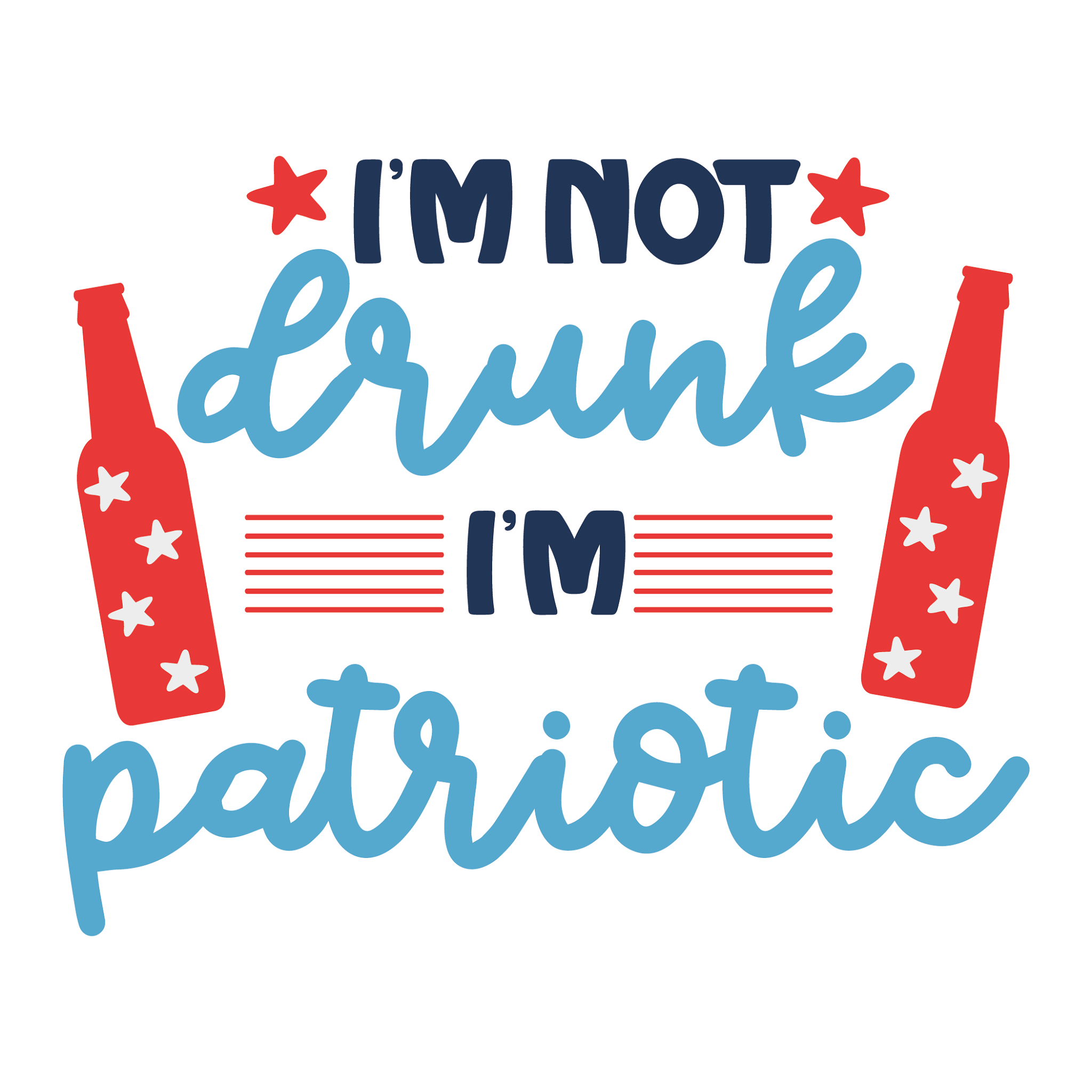 Inspirational Quote "I Am Not Drunk I Am Patriotic" Motivational Sticker Vinyl Decal Motivation Stickers- 5" Vinyl Sticker Waterproof