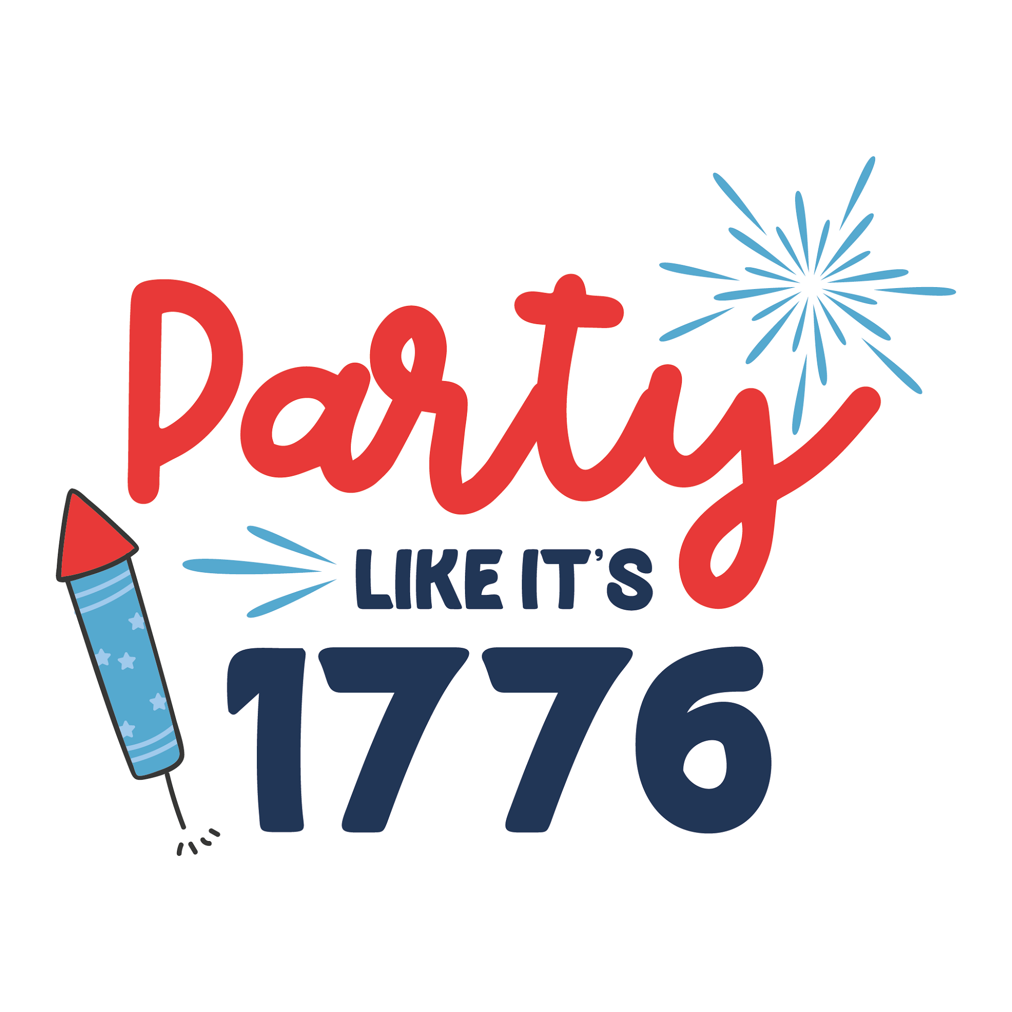 Inspirational Quote "Party Like Its 1776" Motivational Sticker Vinyl Decal Motivation Stickers- 5" Vinyl Sticker Waterproof