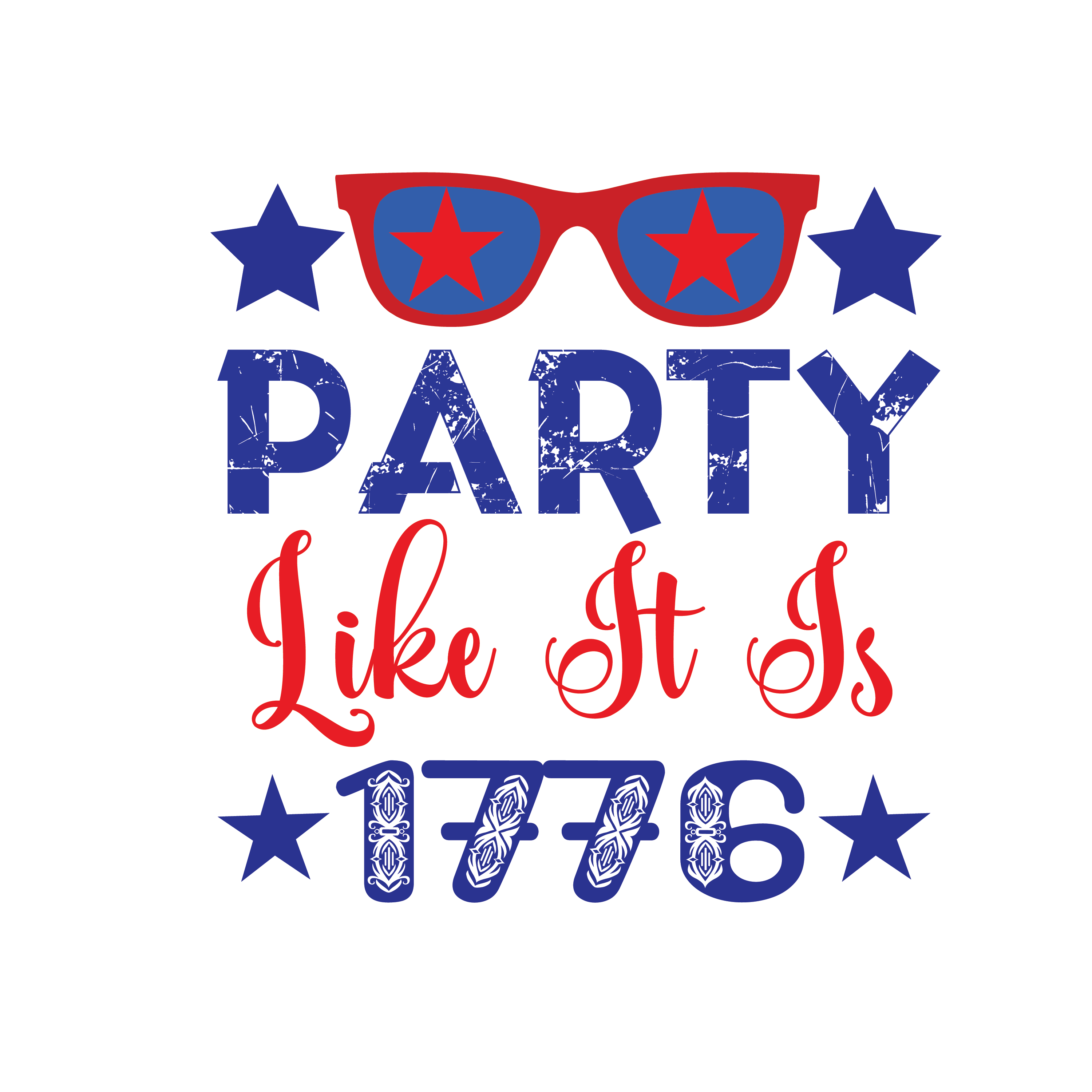 Inspirational Quote "Party Like It is 1776" Motivational Sticker Vinyl Decal Motivation Stickers- 5" Vinyl Sticker Waterproof