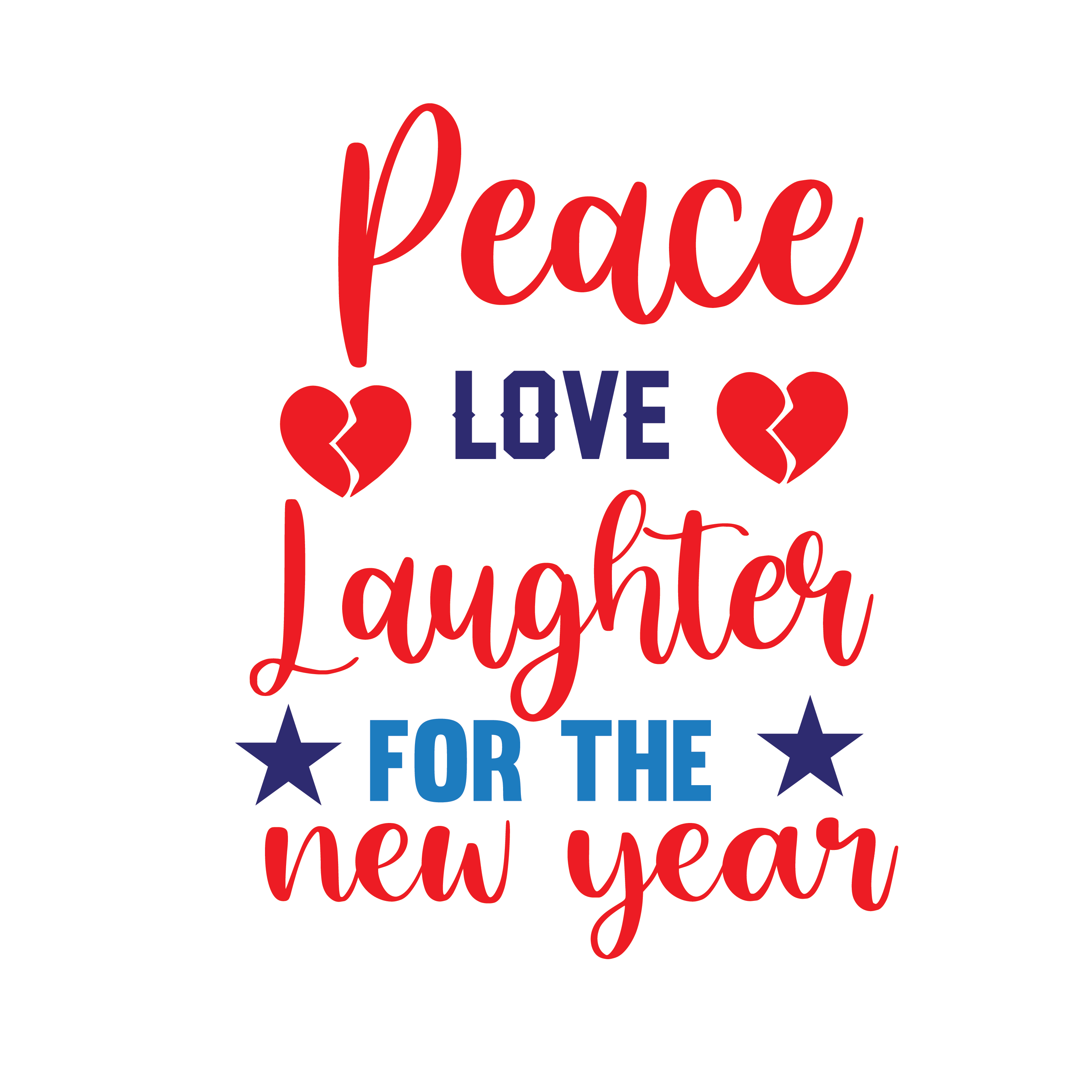 Inspirational Quote "Peace Love Laughter for The New Year" Motivational Sticker Vinyl Decal Motivation Stickers- 5" Vinyl Sticker Waterproof