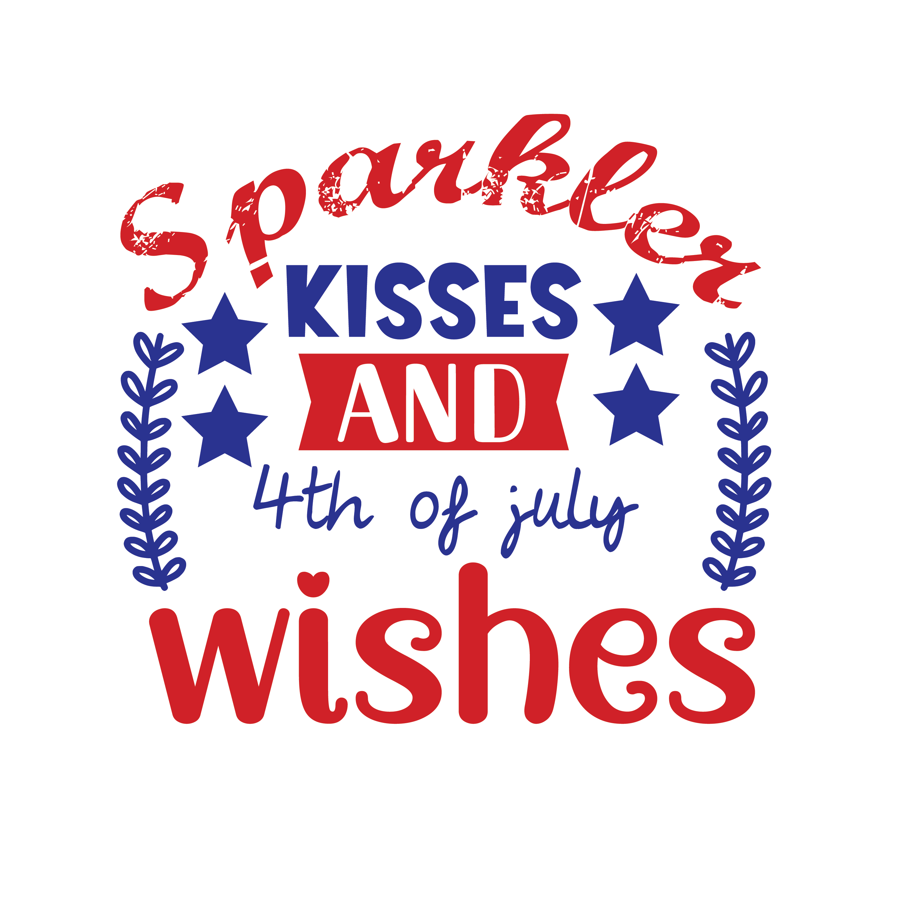 Inspirational Quote "Sparkler Kisses and 4Th of July Wishes, Sticker" Motivational Sticker Vinyl Decal Motivation Stickers- 5" Vinyl Sticker Waterproof