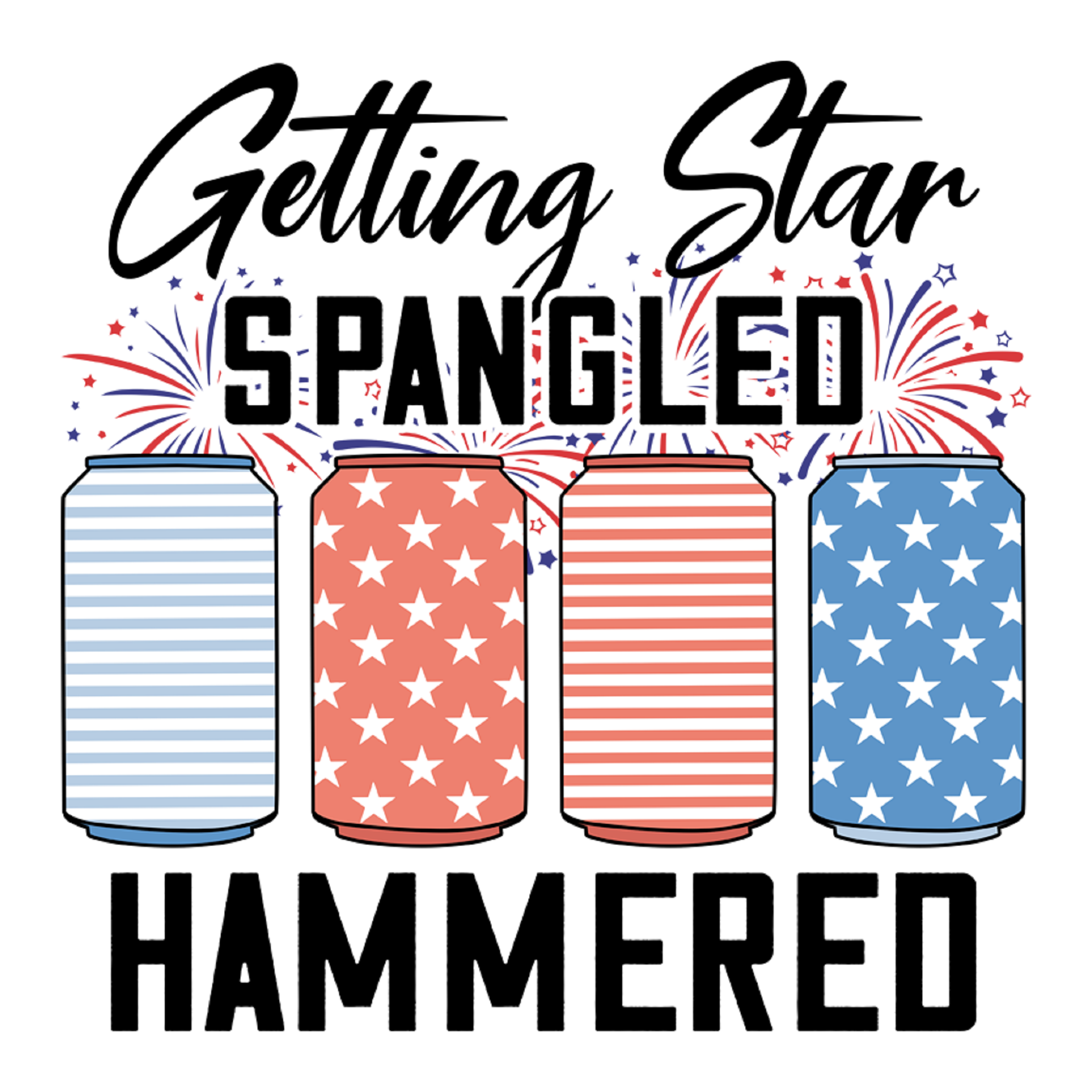 Inspirational Quote "Getting Star Spangled Hammered" Motivational Sticker Vinyl Decal Motivation Stickers- 5" Vinyl Sticker Waterproof