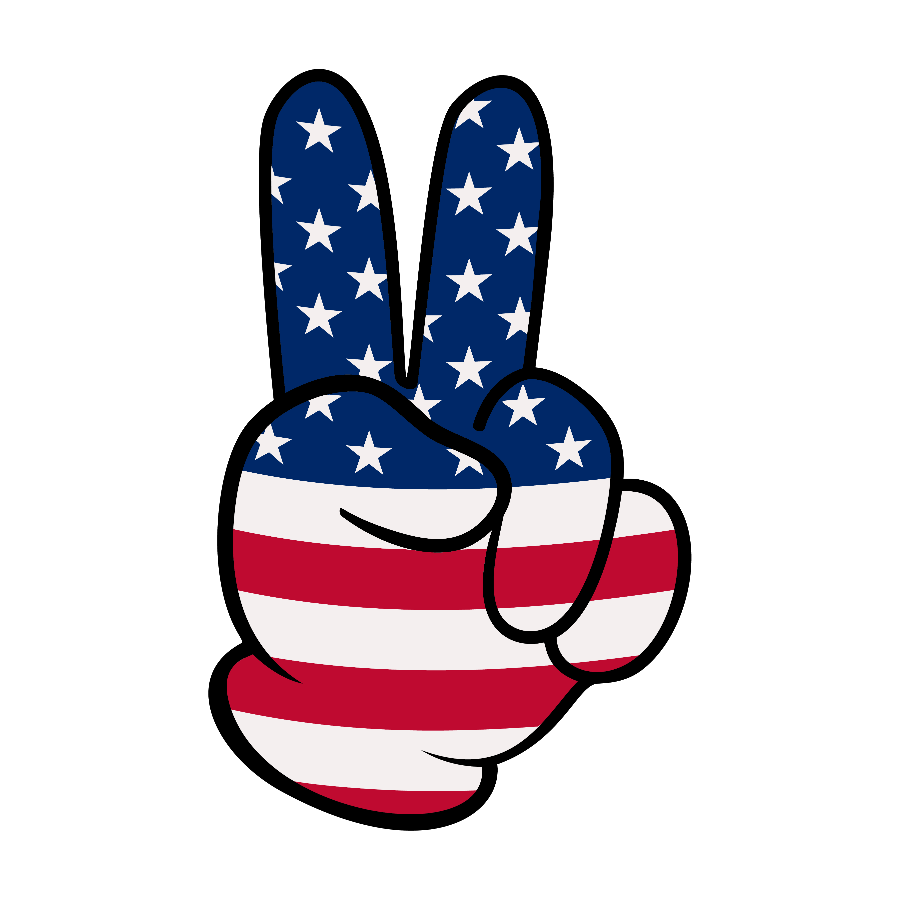 Inspirational Quote "Peace Victory Sign in American Theme" Motivational Sticker Vinyl Decal Motivation Stickers- 5" Vinyl Sticker Waterproof