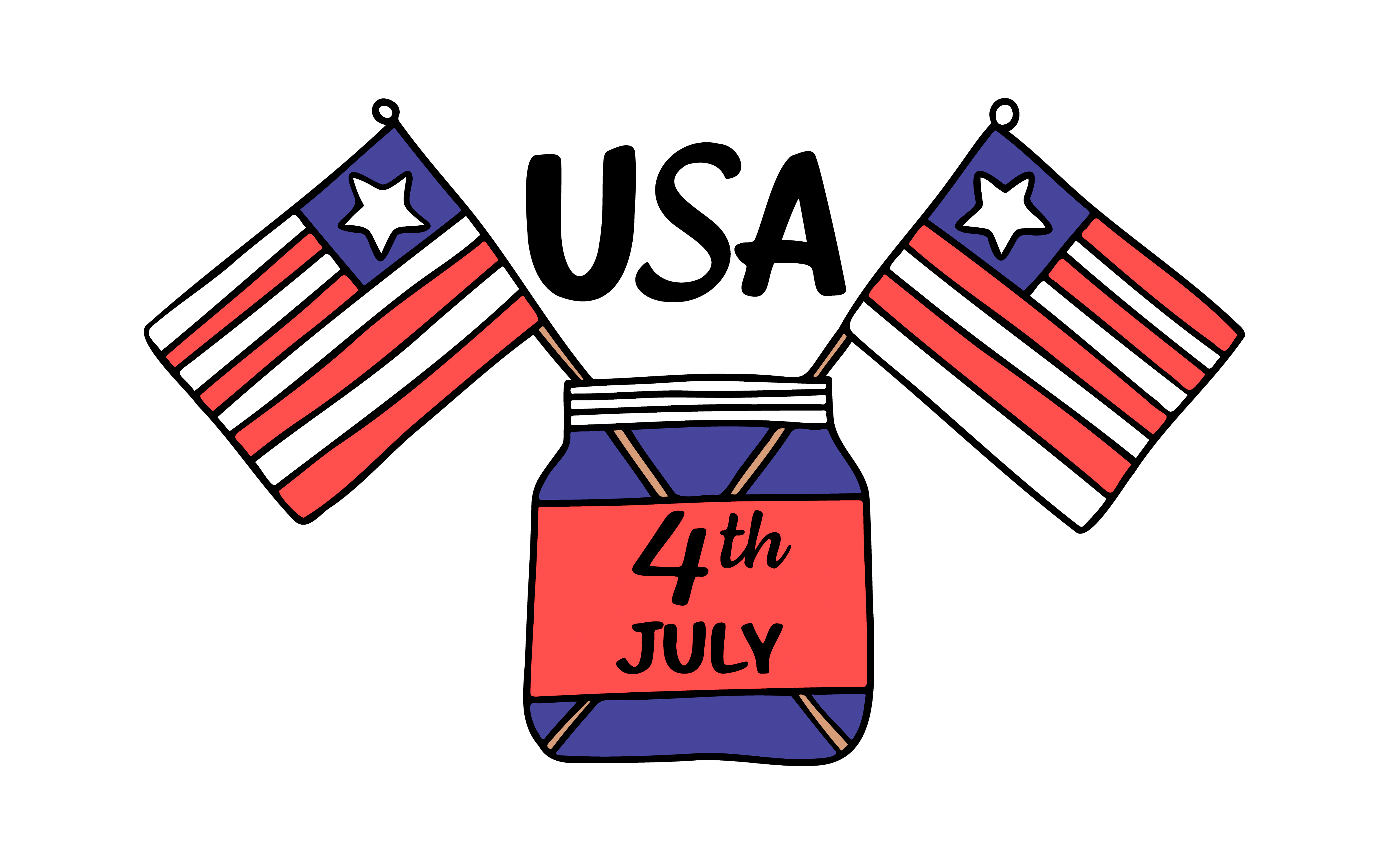 Inspirational Quote "Fourth of July Icon USA Jar" Motivational Sticker Vinyl Decal Motivation Stickers- 5" Vinyl Sticker Waterproof