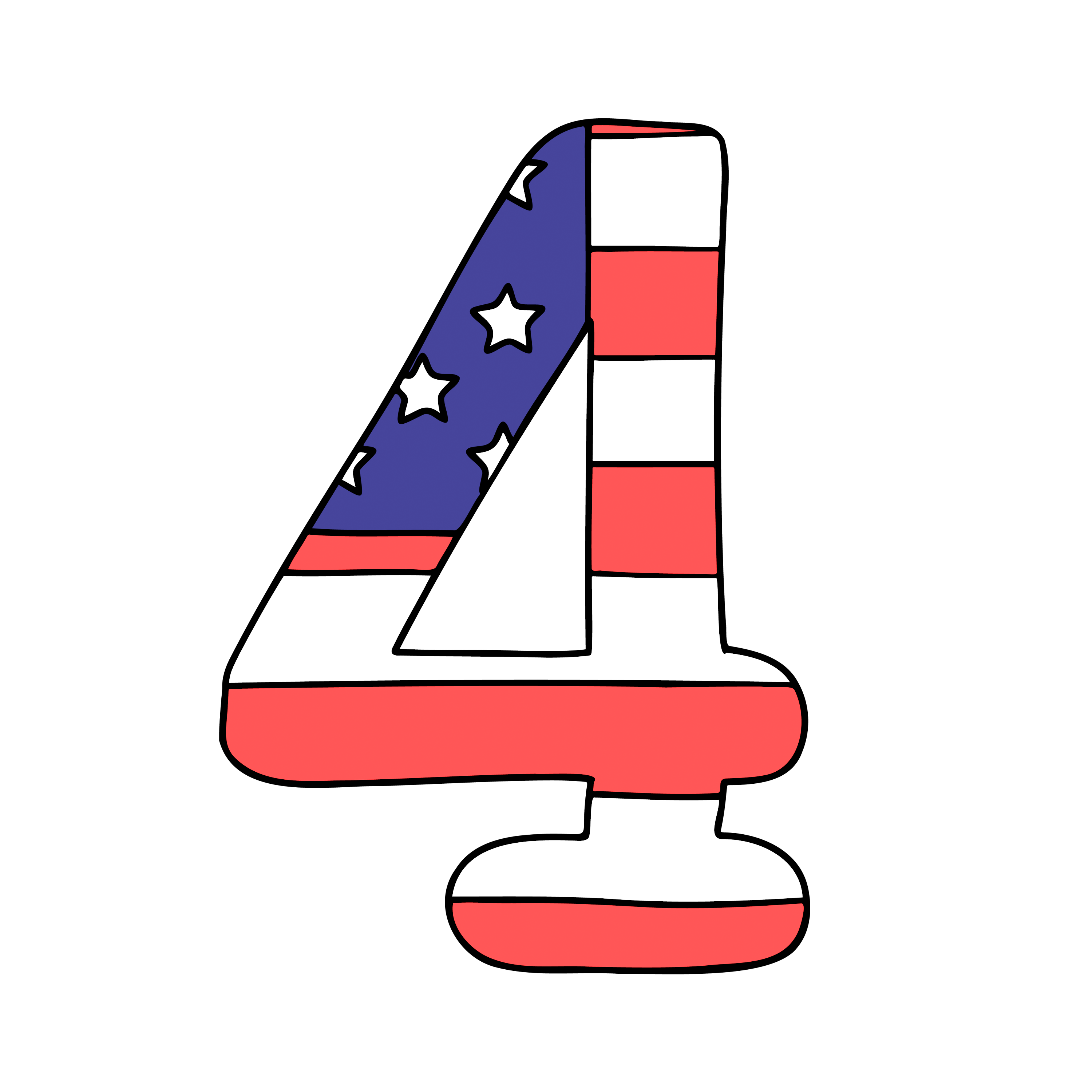 Inspirational Quote "USA 4Th July - '4'" Motivational Sticker Vinyl Decal Motivation Stickers- 5" Vinyl Sticker Waterproof